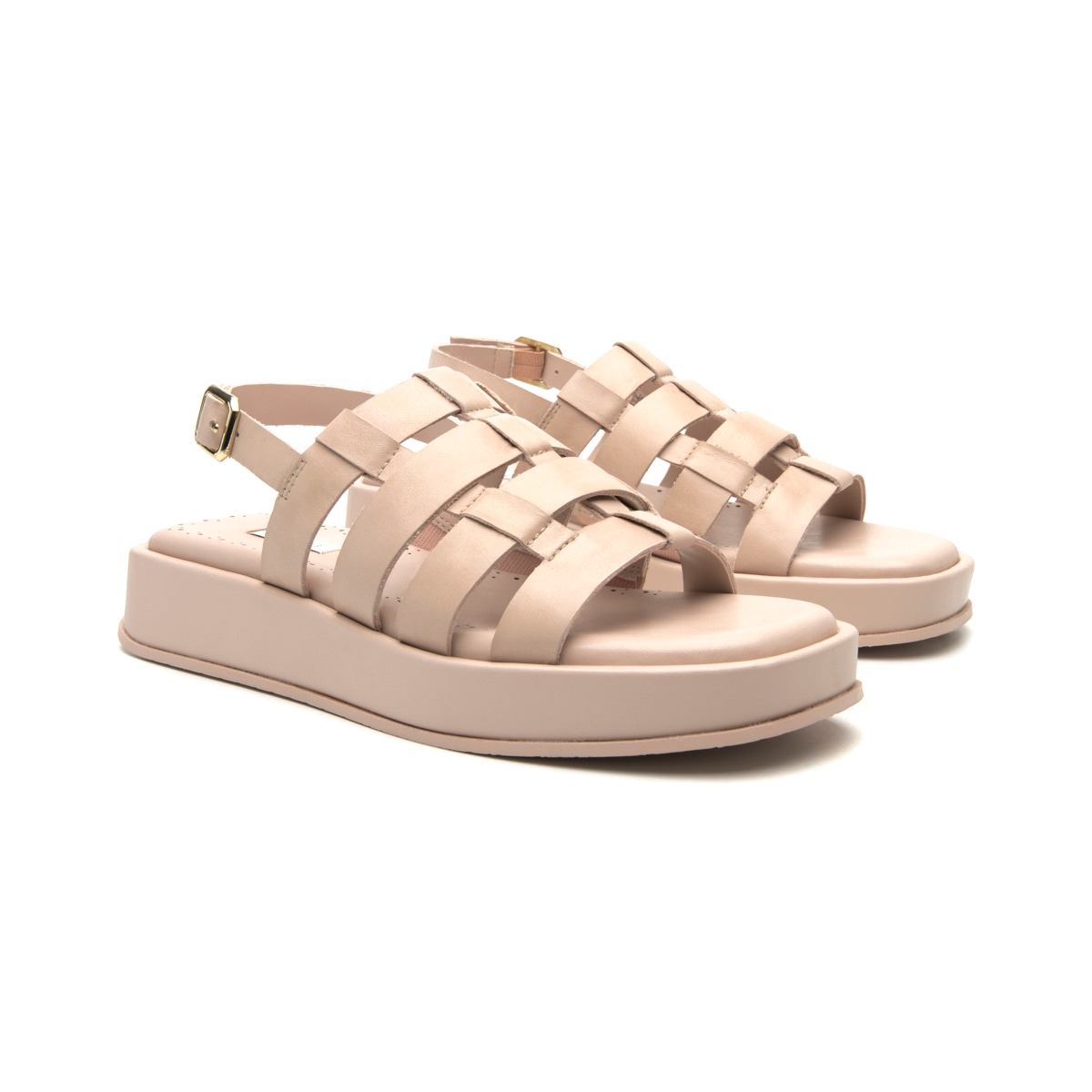 Sandalia flatform en piel color nude Quirelli estilo 303102