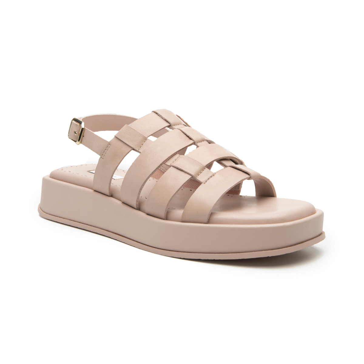 Sandalia flatform en piel color nude Quirelli estilo 303102