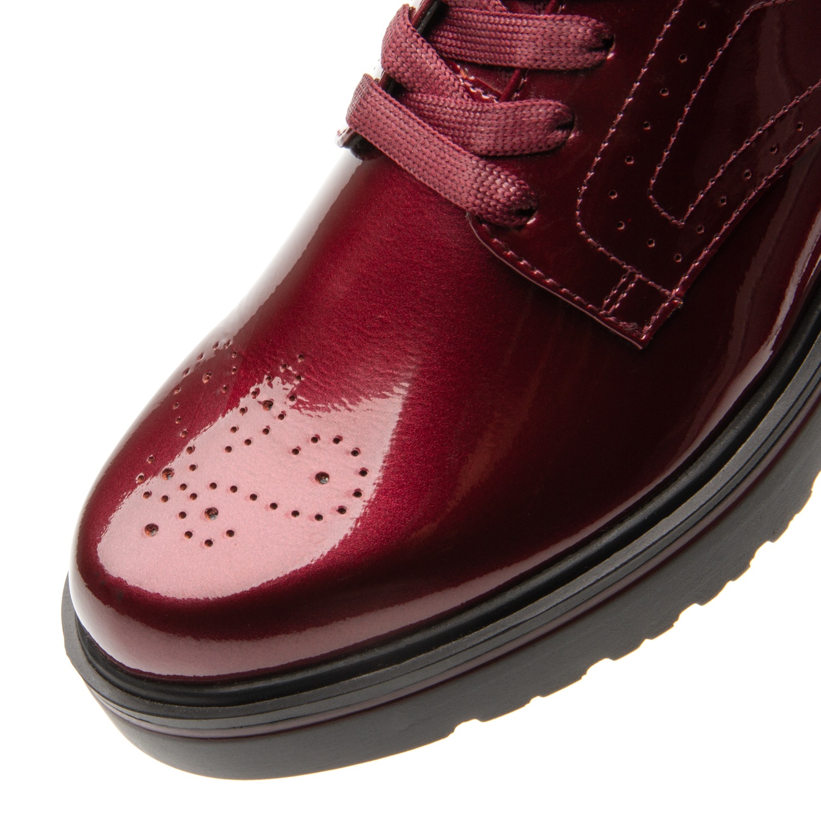Derby De Charol Flexi para Mujer con Suela gruesa Estilo 32904 Vino
