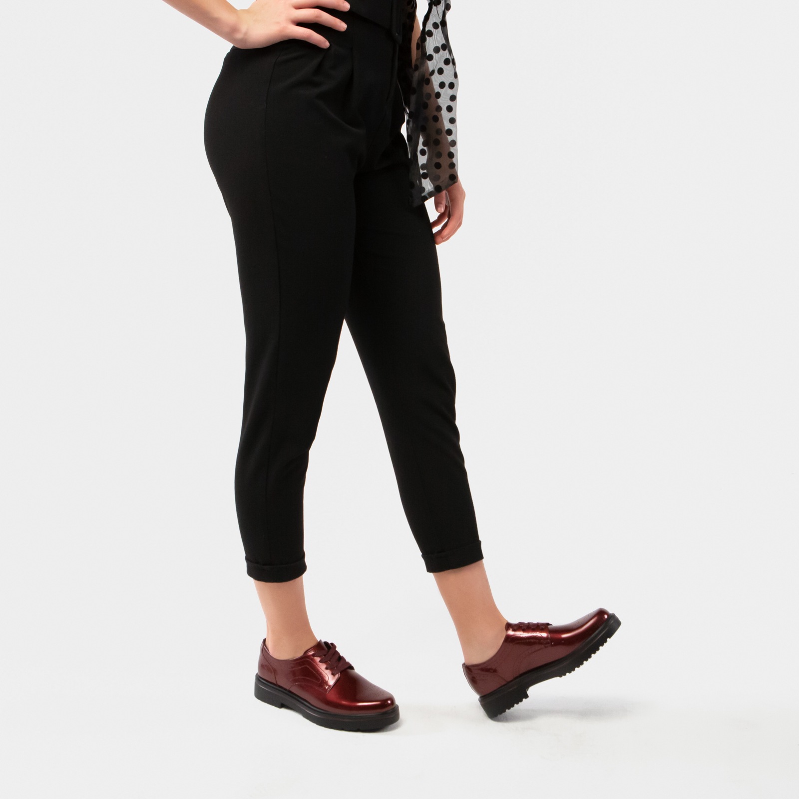 Derby De Charol Flexi para Mujer con Suela gruesa Estilo 32904 Vino