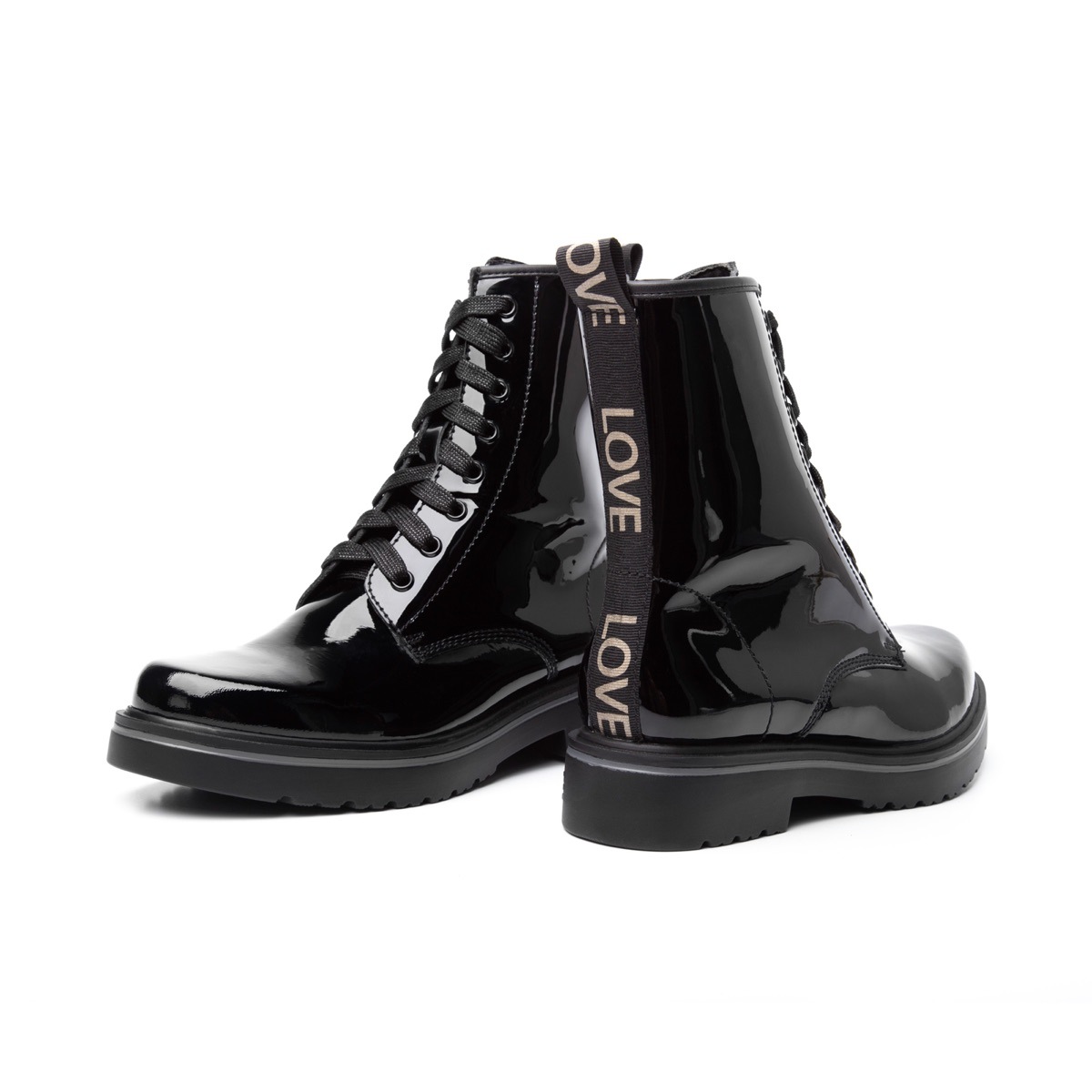 Bota Urbana Flexi Con Brillo Charol Para Mujer - Estilo 32908 Negro
