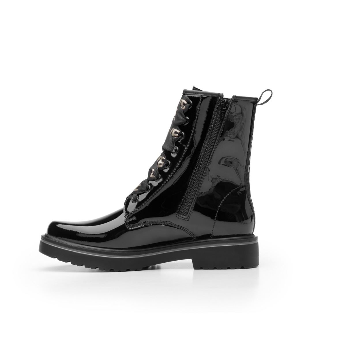 Bota Urbana Flexi Con Brillo Charol Para Mujer - Estilo 32908 Negro