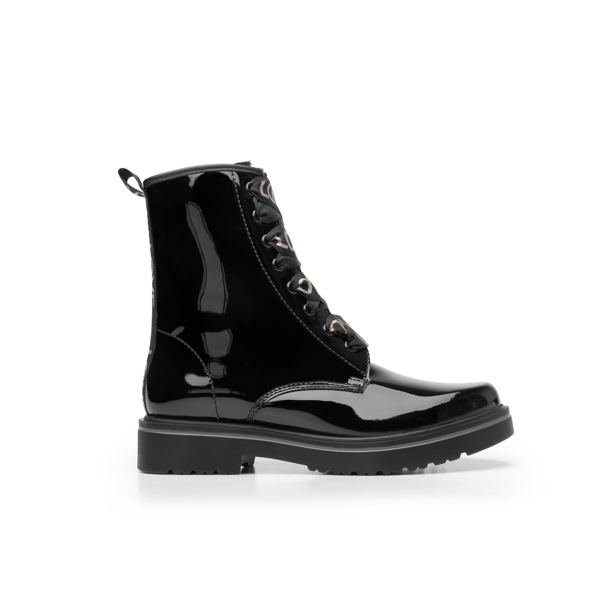 Bota Urbana Flexi Con Brillo Charol Para Mujer - Estilo 32908 Negro