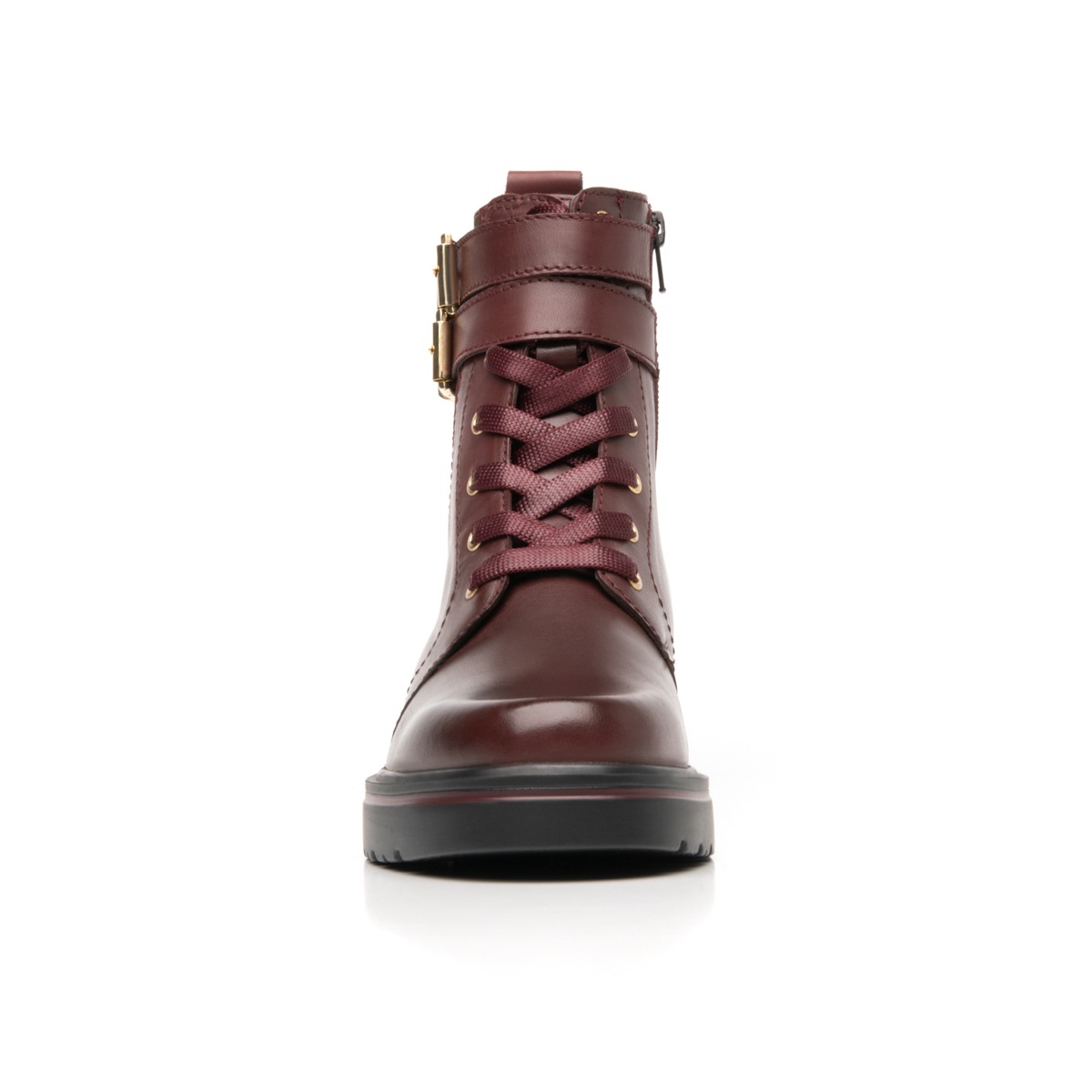 Bota Corta Con Hebillas Flexi para Mujer con Suela Gruesa Estilo 32910 Vino