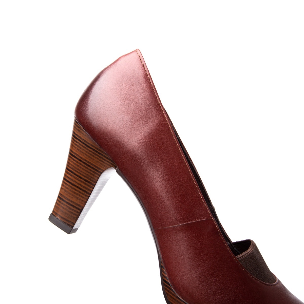 Zapato De Tacón Para Oficina Flexi Con Elástico Frontal Para Mujer - Estilo 34311 Café