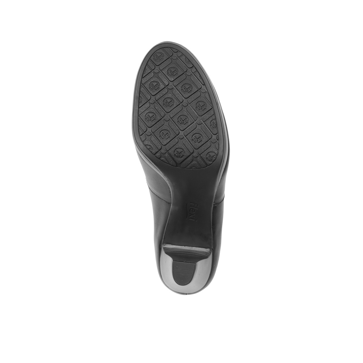 Zapato De Tacón Para Oficina Flexi Con Elástico Frontal Para Mujer - Estilo 34311 Negro Liso