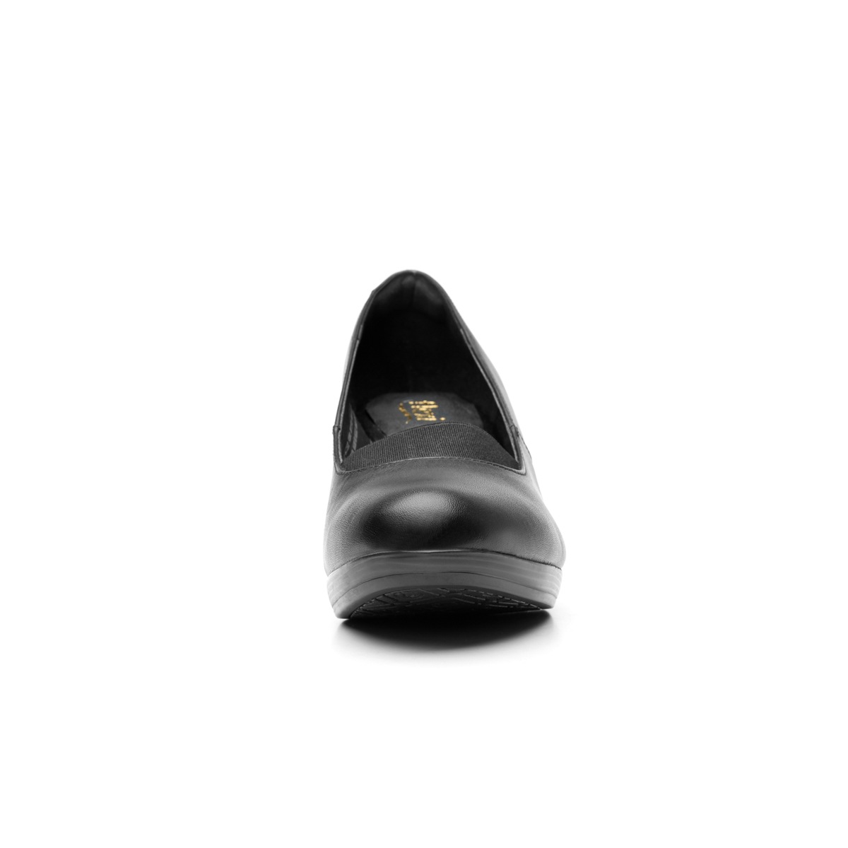Zapato De Tacón Para Oficina Flexi Con Elástico Frontal Para Mujer - Estilo 34311 Negro Liso