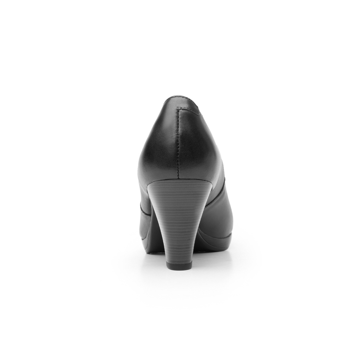 Zapato De Tacón Para Oficina Flexi Con Elástico Frontal Para Mujer - Estilo 34311 Negro Liso