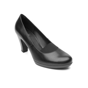 Zapato De Tacón Para Oficina Flexi Con Elástico Frontal Para Mujer - Estilo 34311 Negro Liso Zapato De Tacón Para Oficina Flexi Con Elástico Frontal Para Mujer - Estilo 34311 Negro Liso