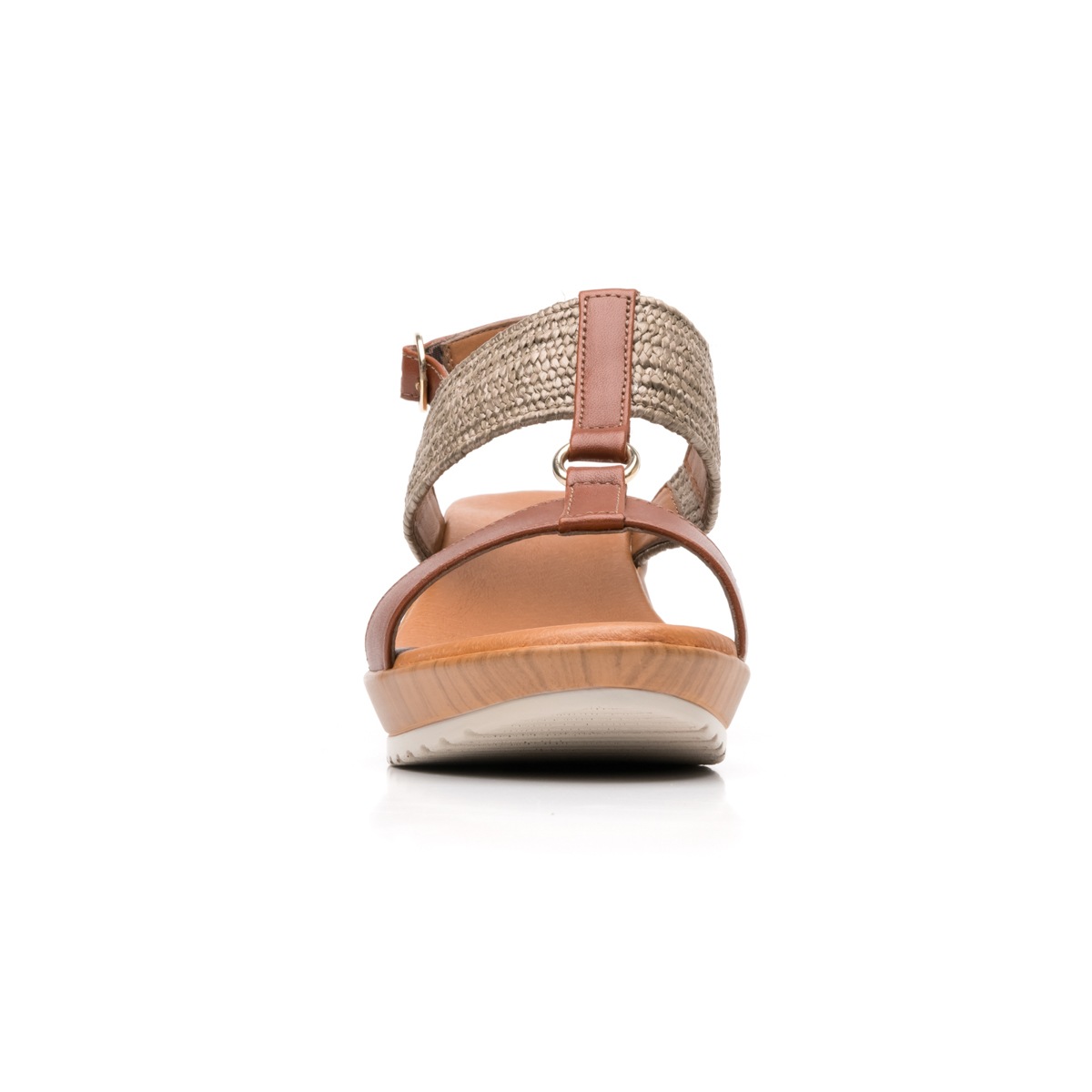 Sandalia Casual Flexi Con Combinación De Texturas Para Mujer - Estilo 34512 Café