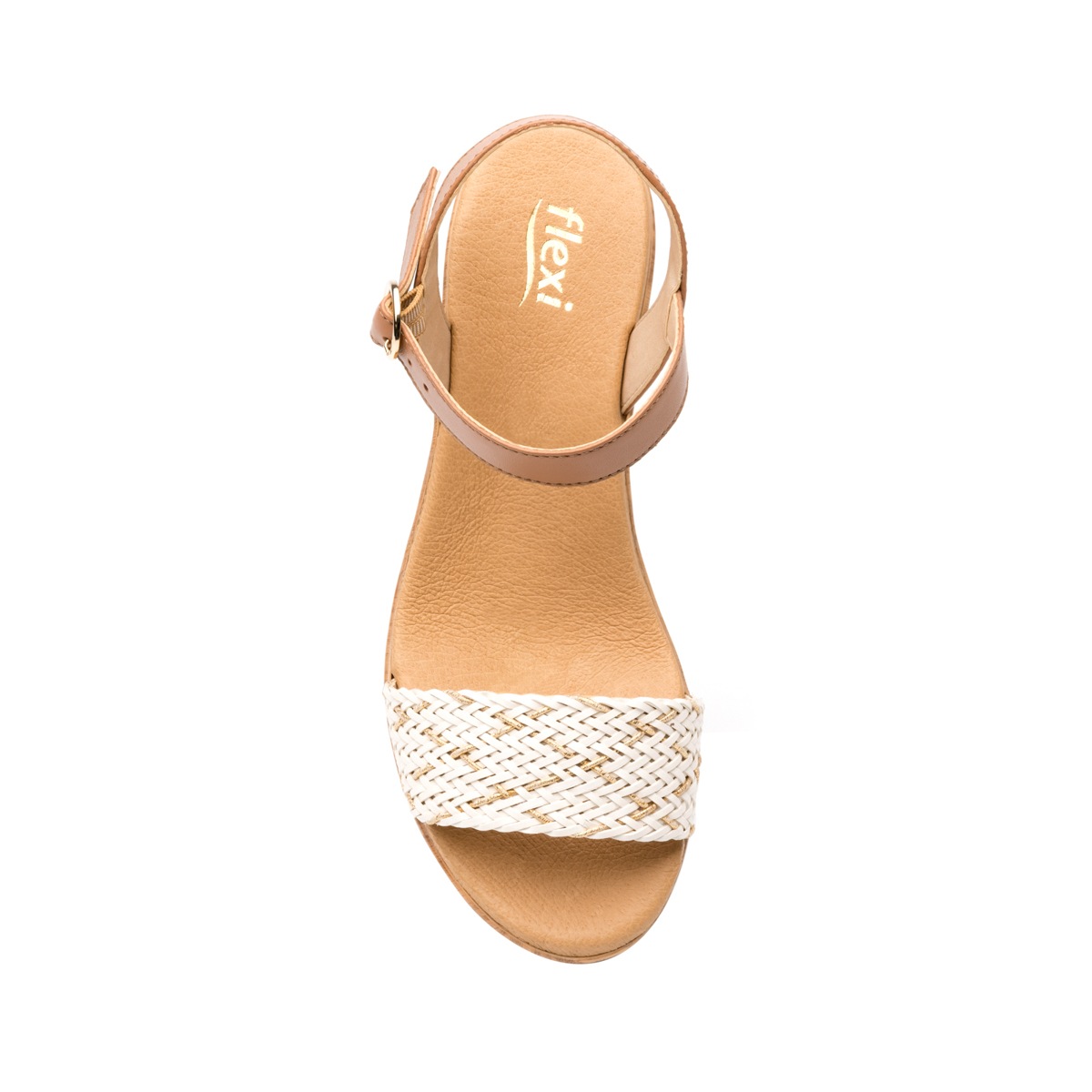 Sandalia Casual Flexi Con Tira Trenzada Para Mujer - Estilo 34514 Blanco