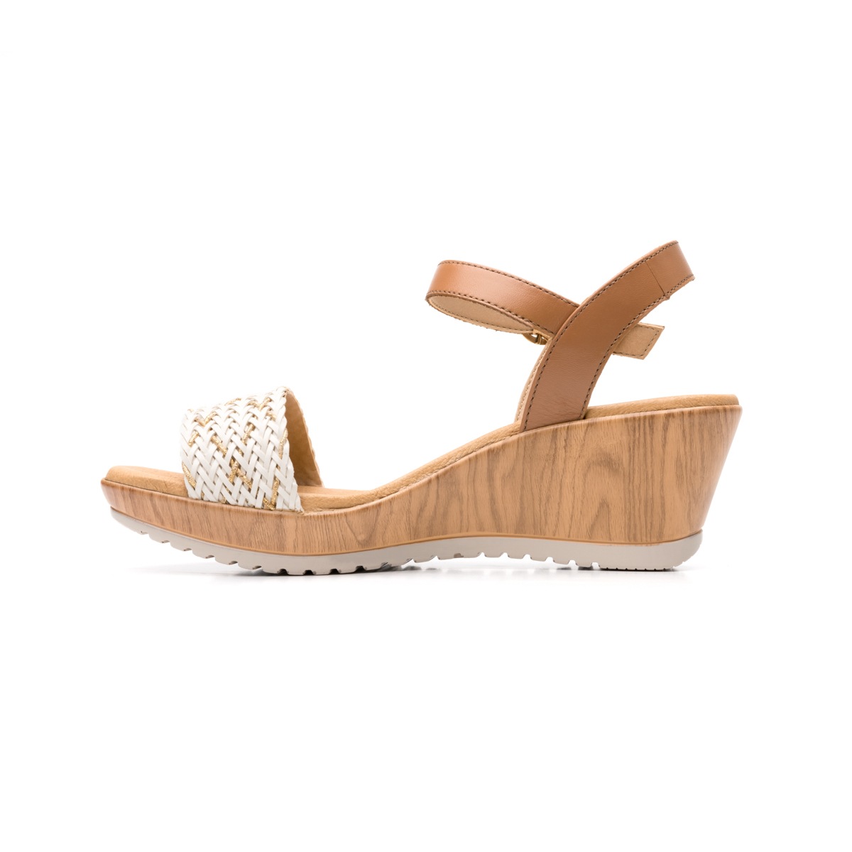 Sandalia Casual Flexi Con Tira Trenzada Para Mujer - Estilo 34514 Blanco