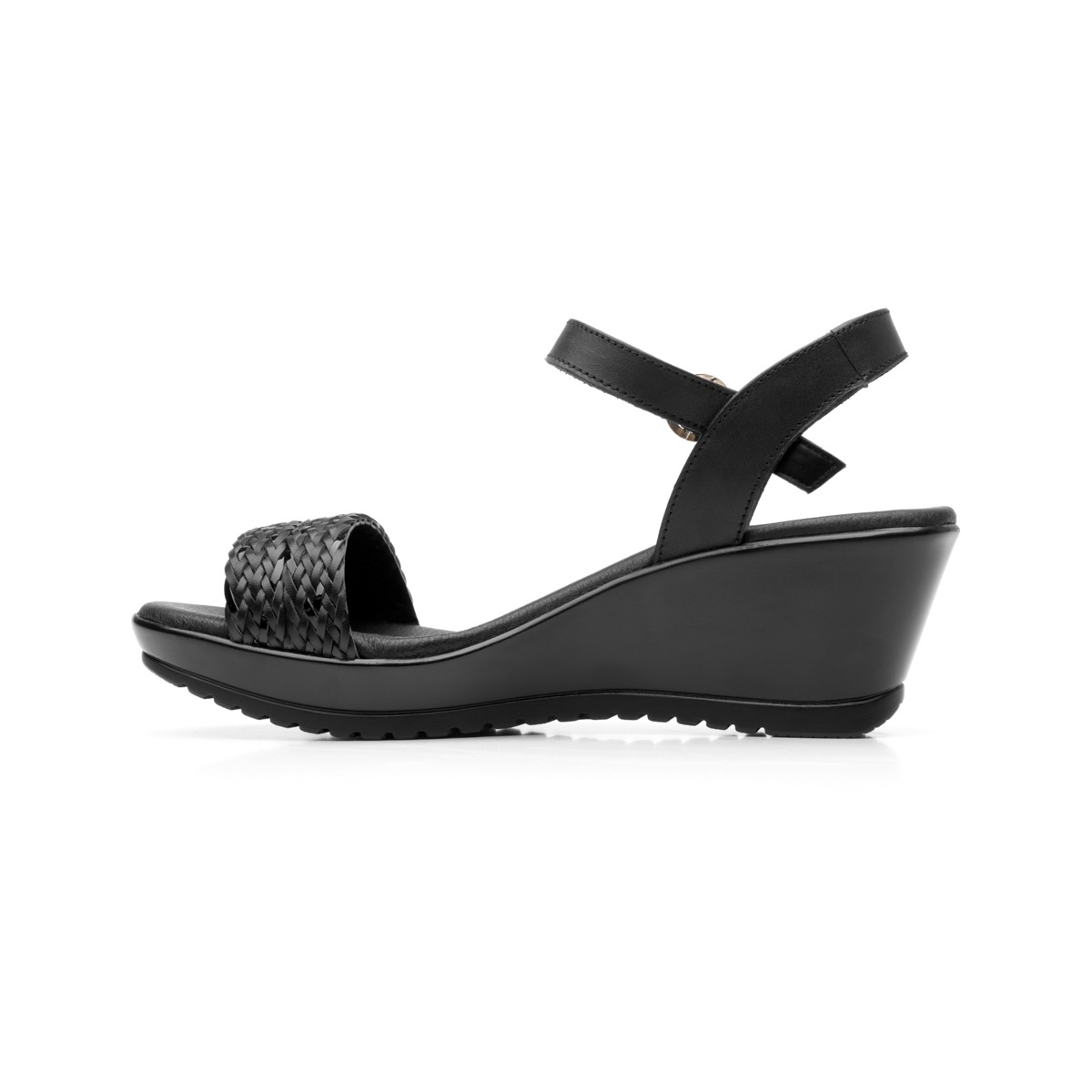 Sandalia Casual Flexi Con Tira Trenzada Para Mujer - Estilo 34514 Negro