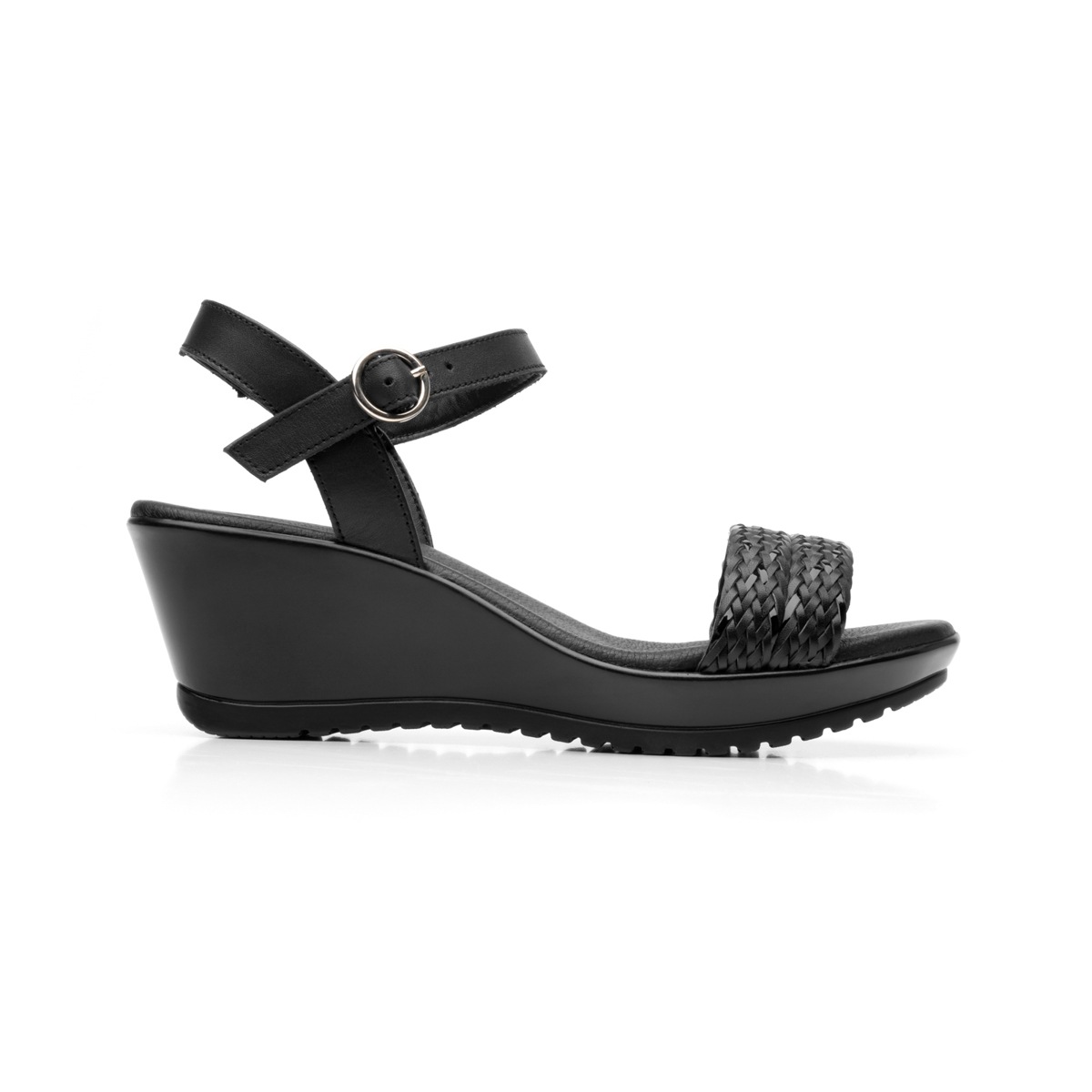 Sandalia Casual Flexi Con Tira Trenzada Para Mujer - Estilo 34514 Negro
