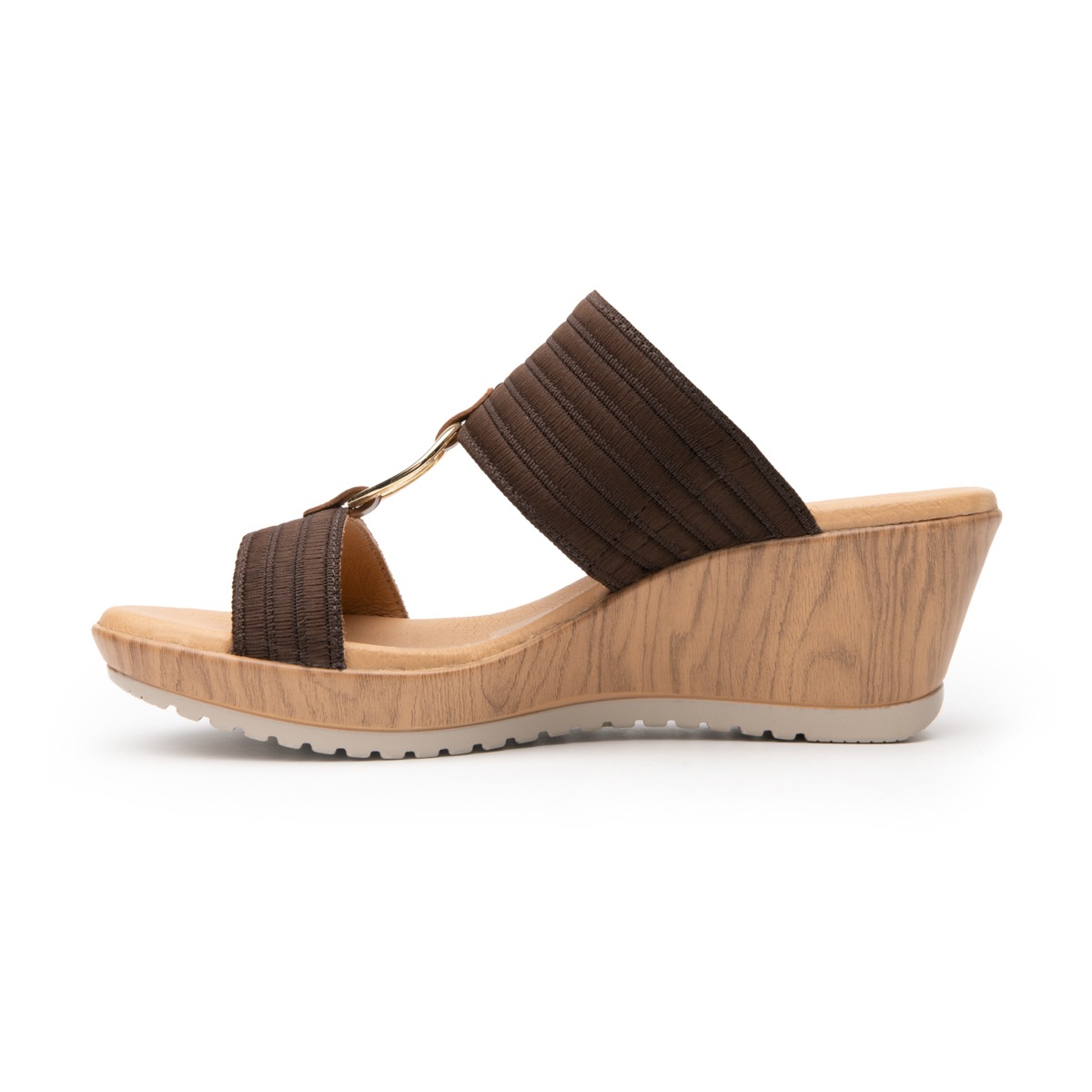 Sandalia Con Plataforma Y Herraje Flexi para Mujer Estilo 34518 Café