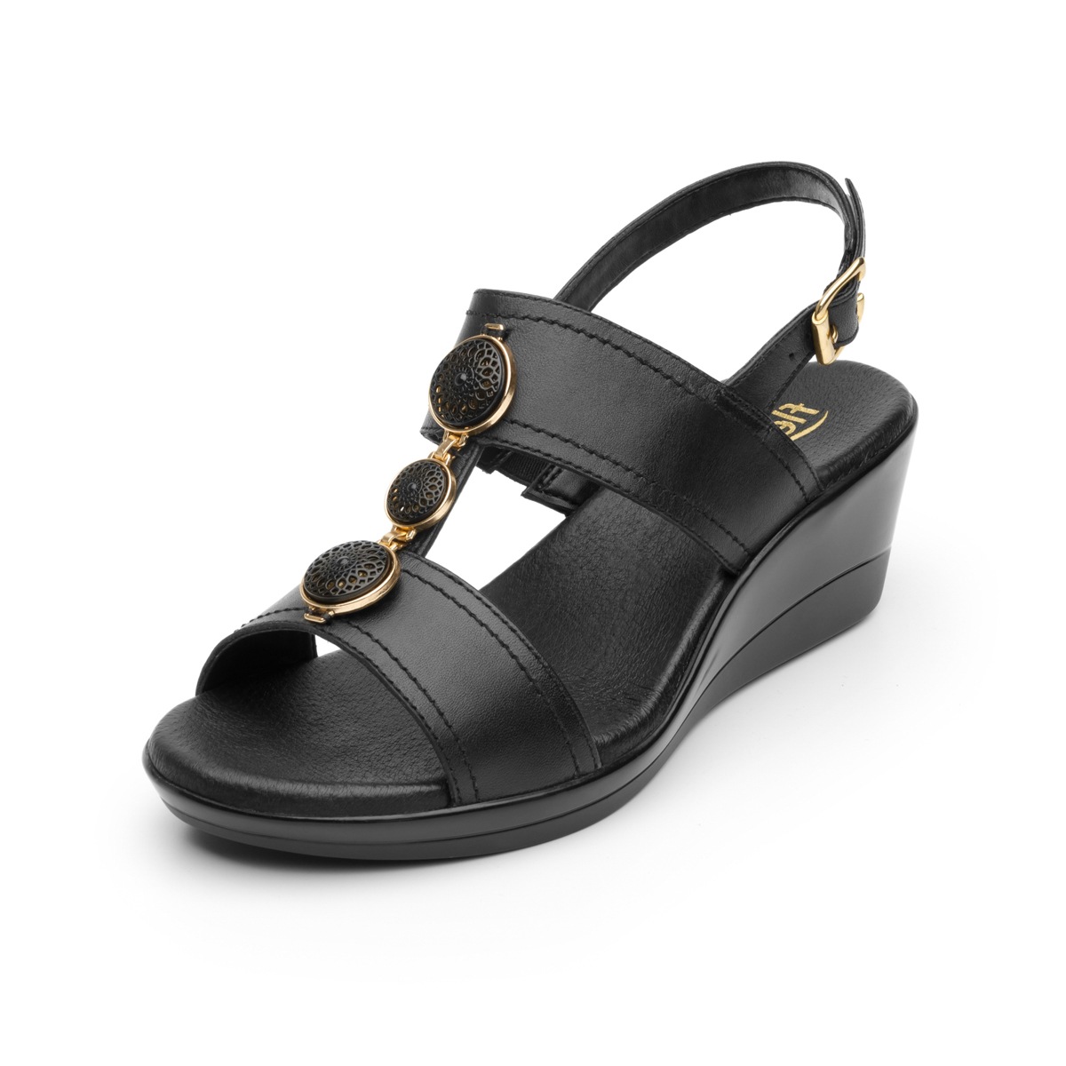 Sandalia Casual Flexi Con Herrajes Perforados Para Mujer - Estilo 34706 Negro