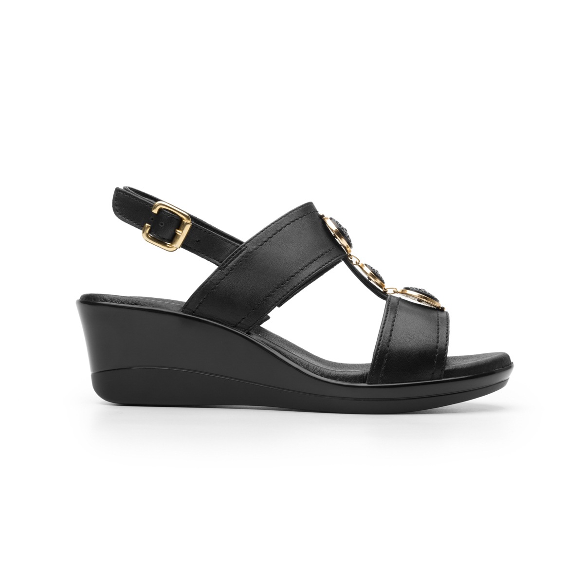 Sandalia Casual Flexi Con Herrajes Perforados Para Mujer - Estilo 34706 Negro