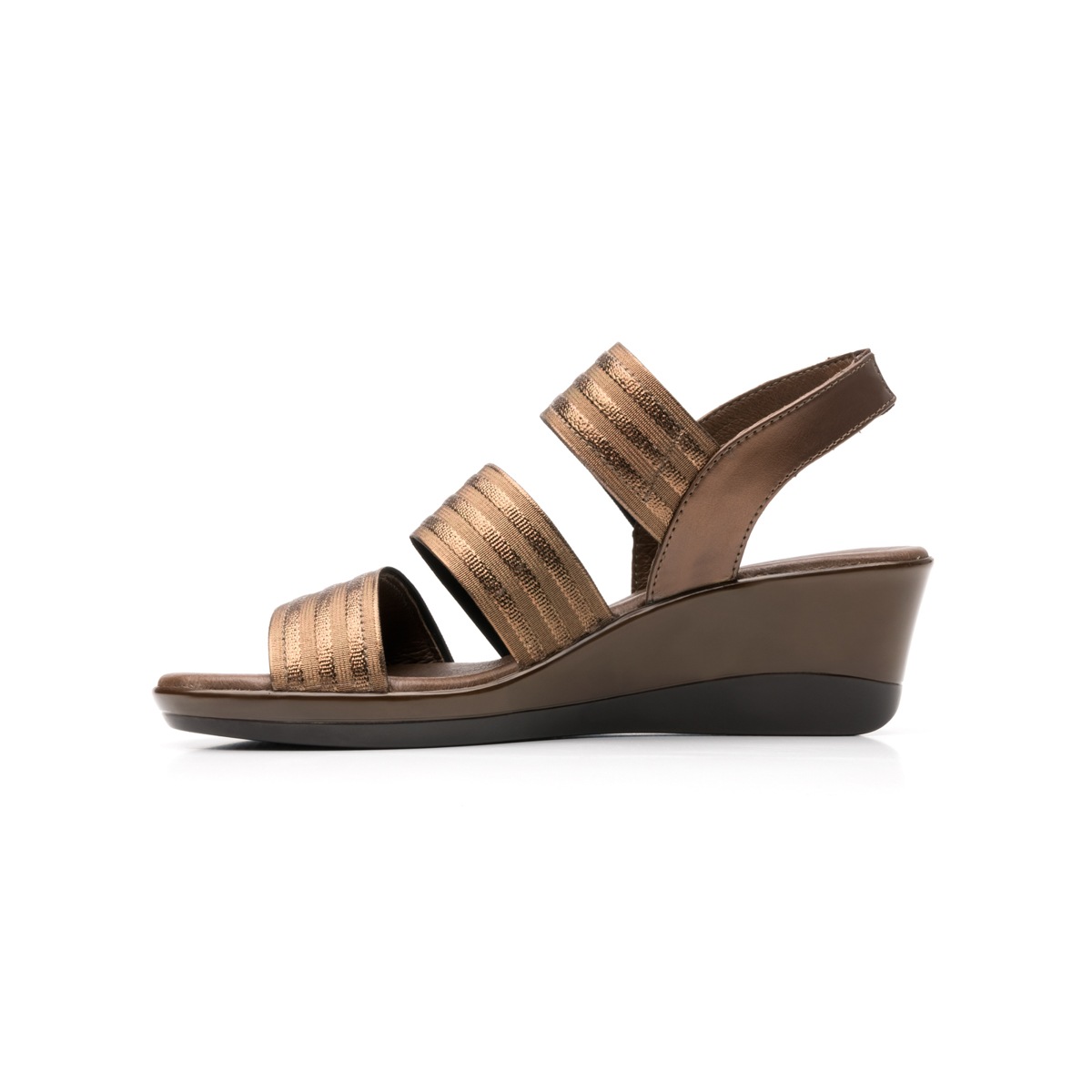 Sandalia Casual Flexi Con Tiras Brillo Para Mujer - Estilo 34711 Bronce
