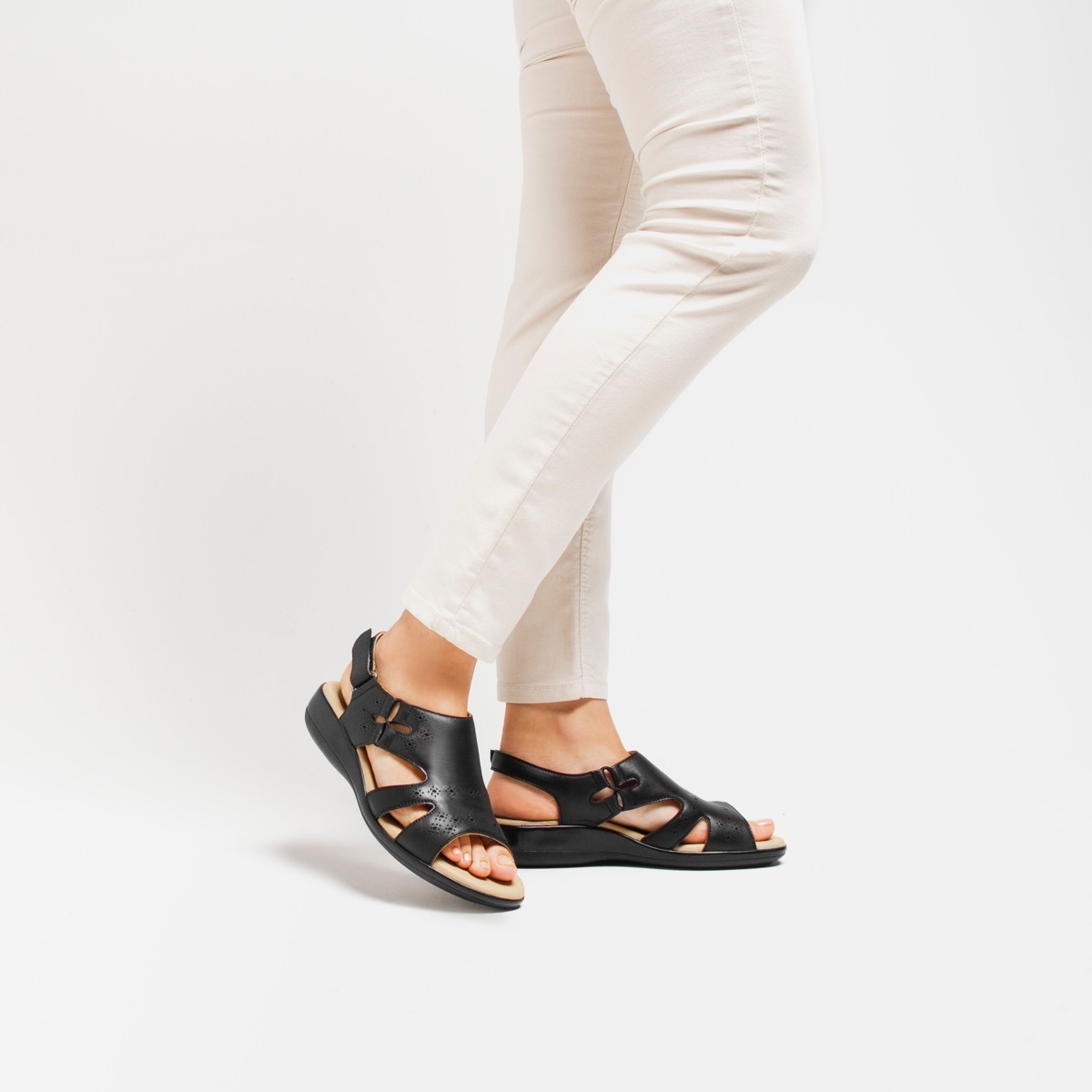 Sandalia Casual Flexi 100% Piel Para Mujer - Estilo 34906 Negro