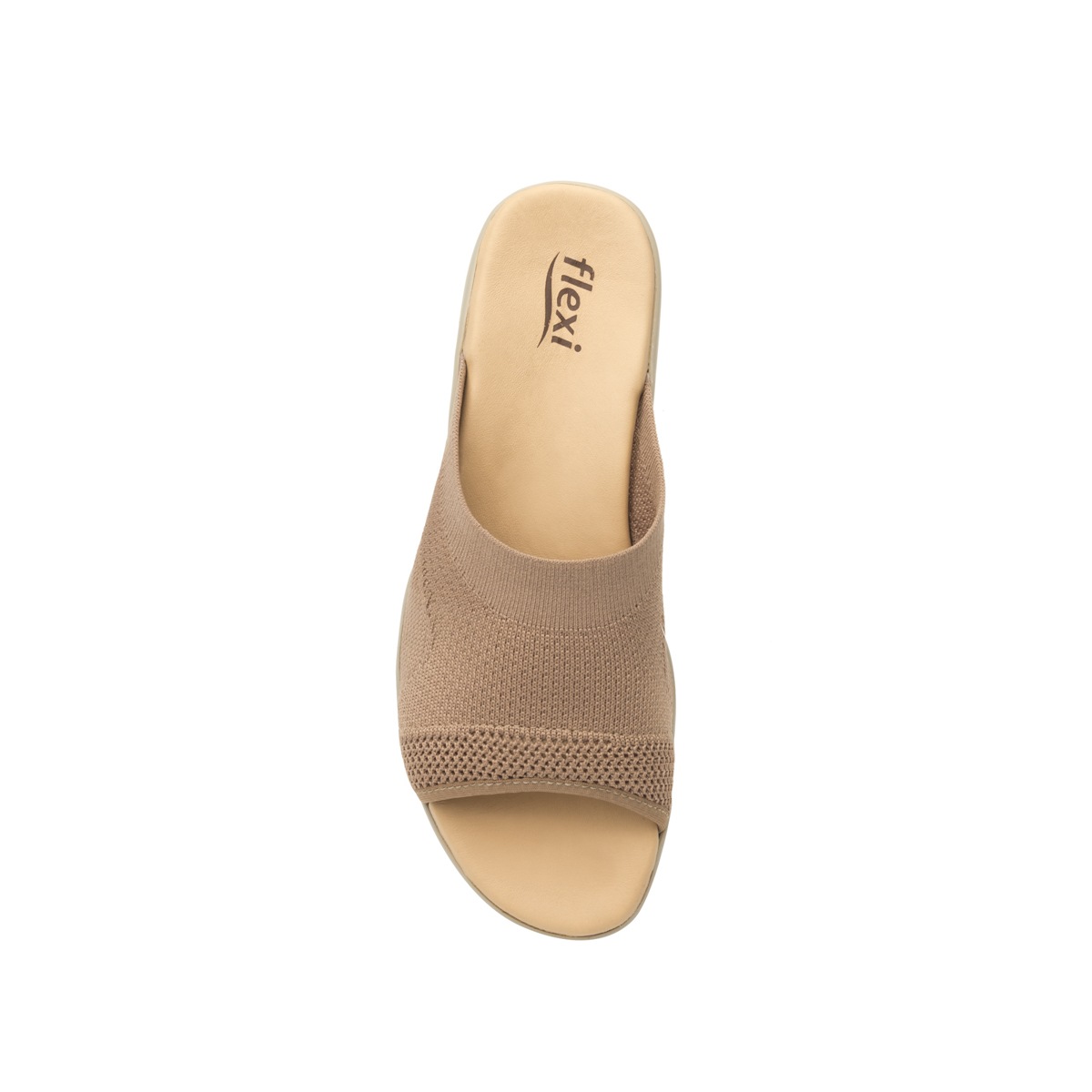 Sandalia Casual Flexi Textura De Punto Para Mujer - Estilo 34907 Arena