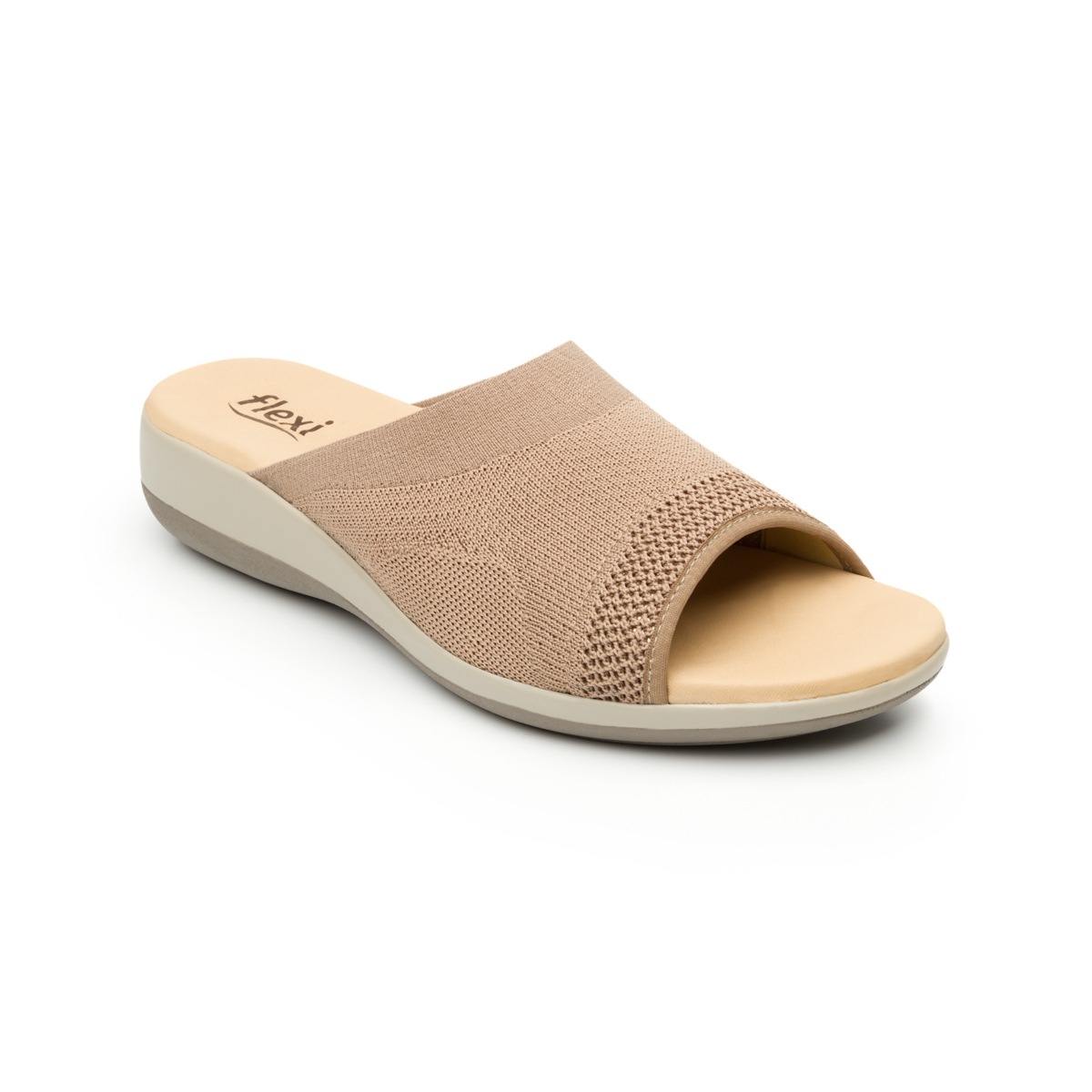Sandalia Casual Flexi Textura De Punto Para Mujer - Estilo 34907 Arena