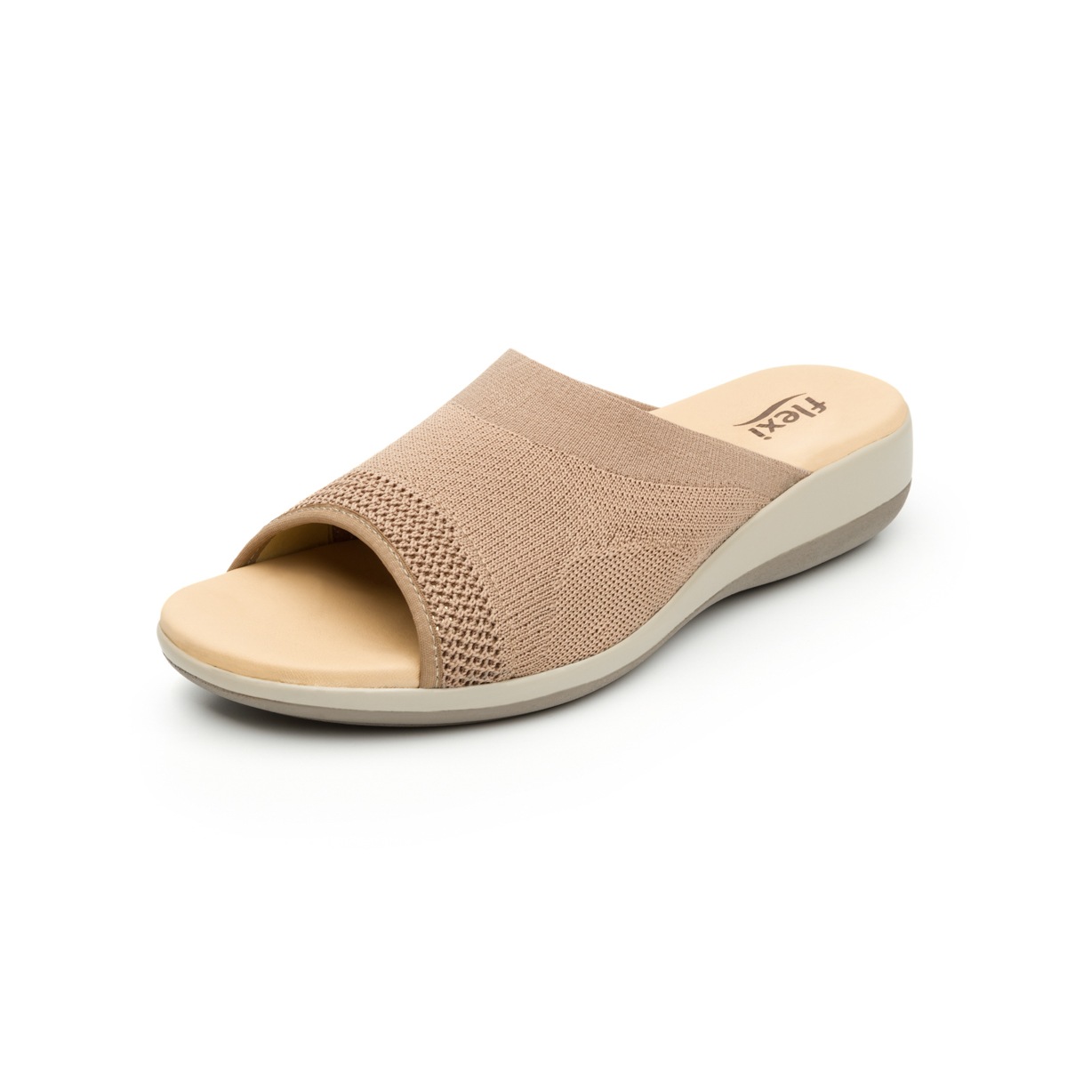 Sandalia Casual Flexi Textura De Punto Para Mujer - Estilo 34907 Arena