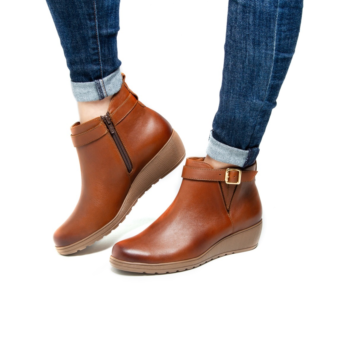 Botín Casual Flexi Con Suela Extra Ligera Para Mujer - Estilo 35107 Cafe