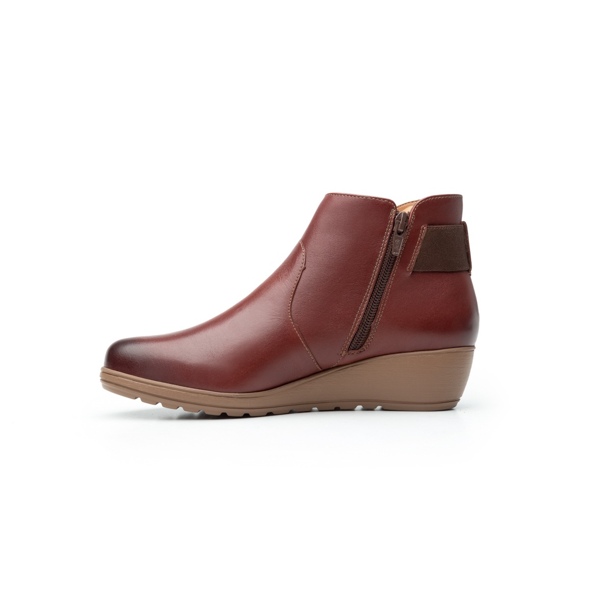 Botín Casual Flexi Con Cuña Media Ligera Para Mujer - Estilo 35108 Café