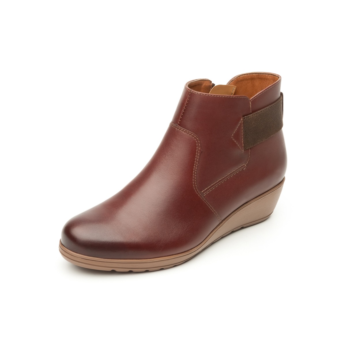 Botín Casual Flexi Con Cuña Media Ligera Para Mujer - Estilo 35108 Café
