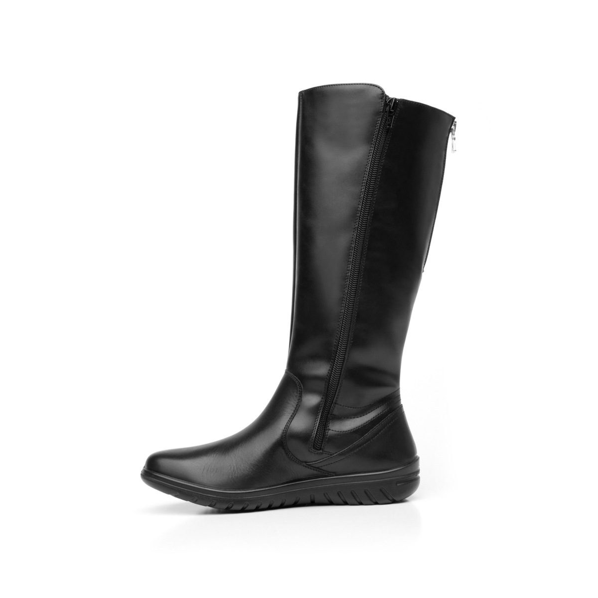 Bota Alta Con Cierre Y Elástico Flexi para Mujer con Sistema Walking Soft Estilo 35315 Negro