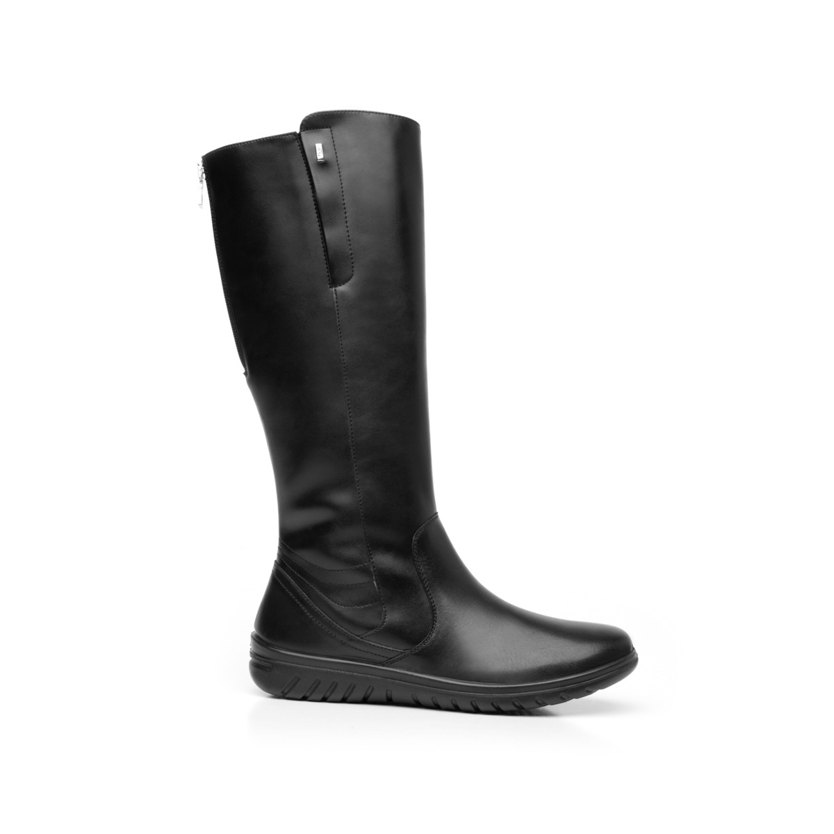 Bota Alta Con Cierre Y Elástico Flexi para Mujer con Sistema Walking Soft Estilo 35315 Negro