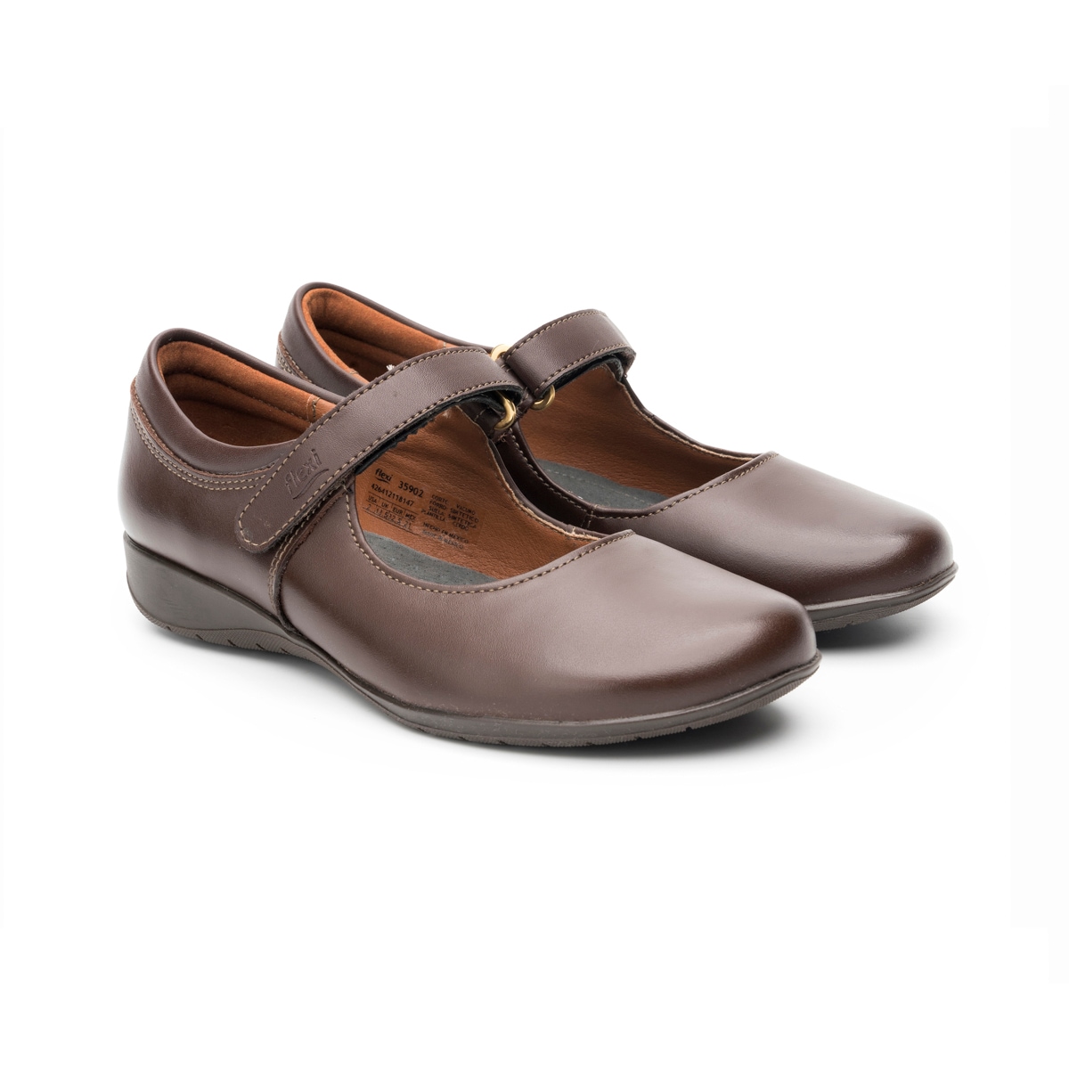 Balerina Escolar Flexi para Niña con Ancho Ajustable Estilo 35902 Café