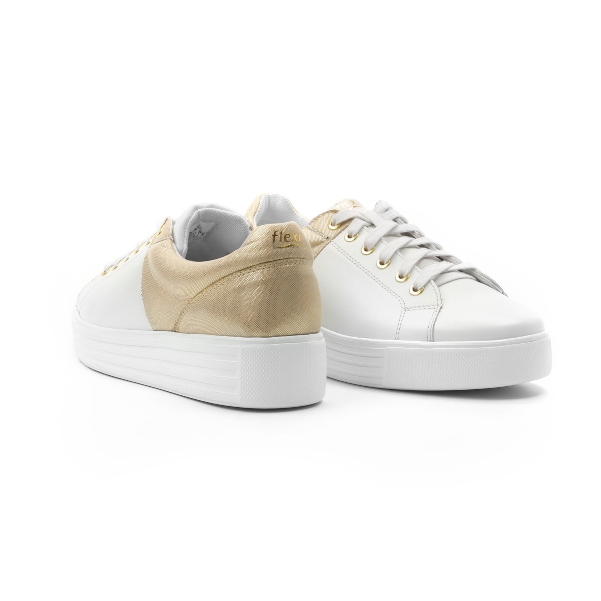Sneaker Universitario Flexi Con Colores Combinados Para Mujer - Estilo 36303 Blanco