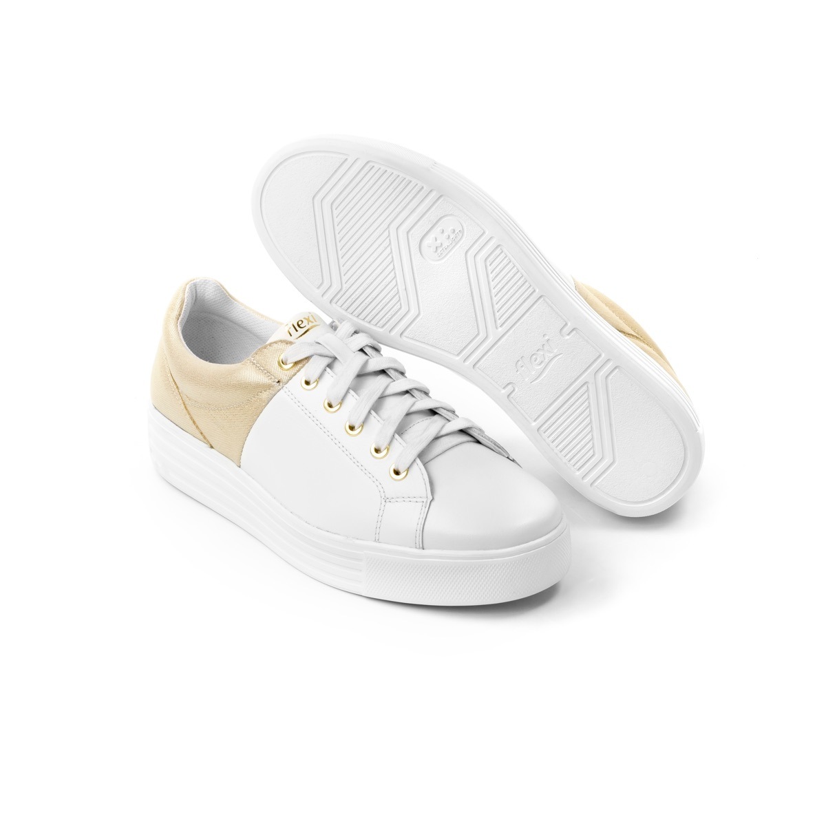 Sneaker Universitario Flexi Con Colores Combinados Para Mujer - Estilo 36303 Blanco