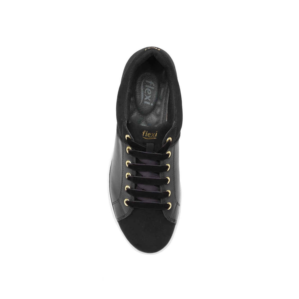Sneaker Universitario Flexi Con Materiales Combinados Para Mujer - Estilo 36303 Negro