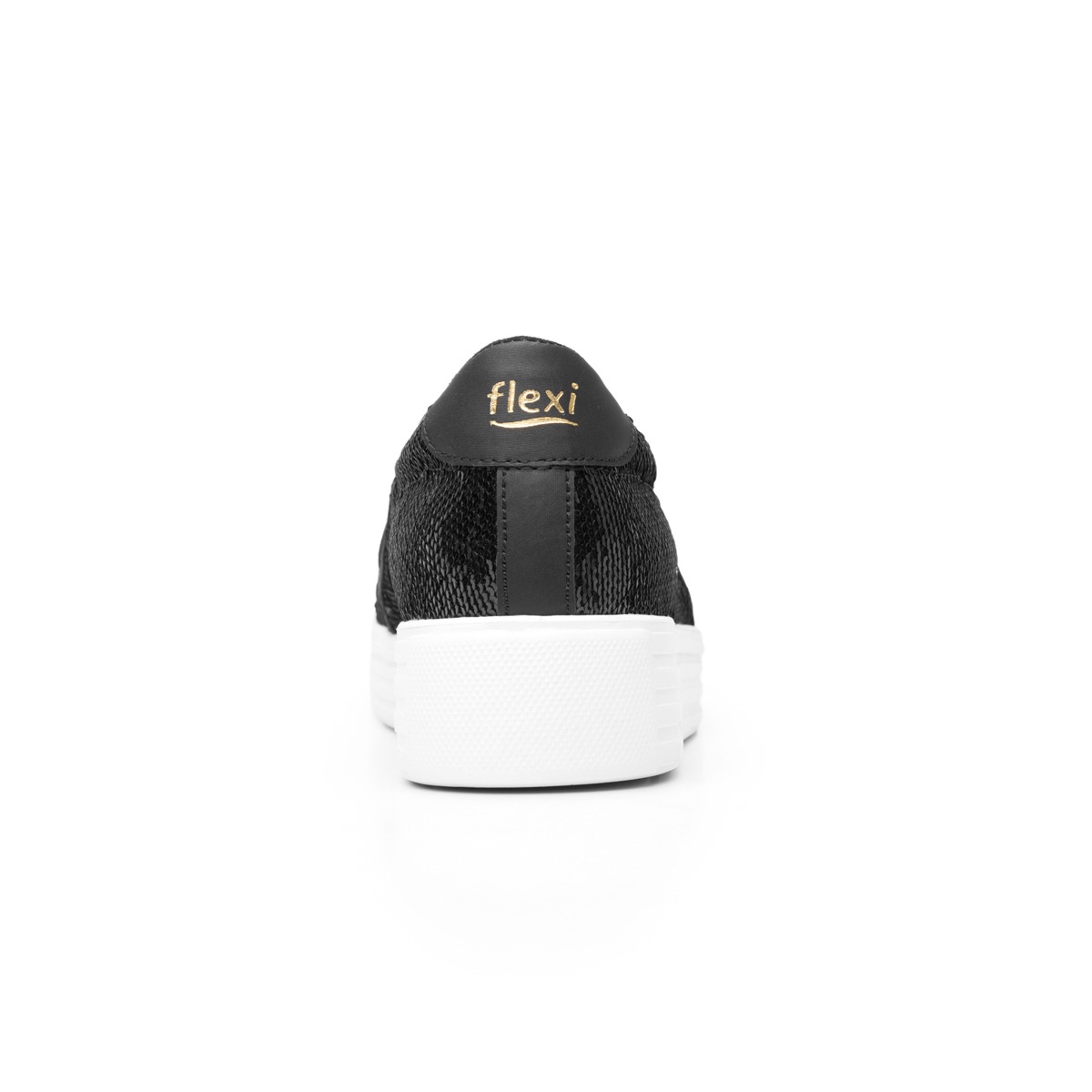 Flat Universitario Flexi De Lentejuelas Para Mujer - Estilo 36310 Negro