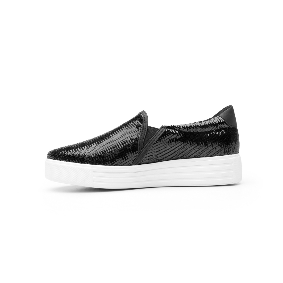Flat Universitario Flexi De Lentejuelas Para Mujer - Estilo 36310 Negro