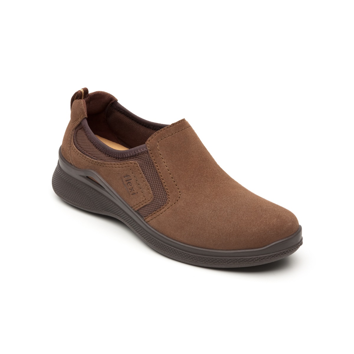 Flat Casual Sport Flexi Con Sistema Walking Soft Para Mujer - Estilo 37510 Café