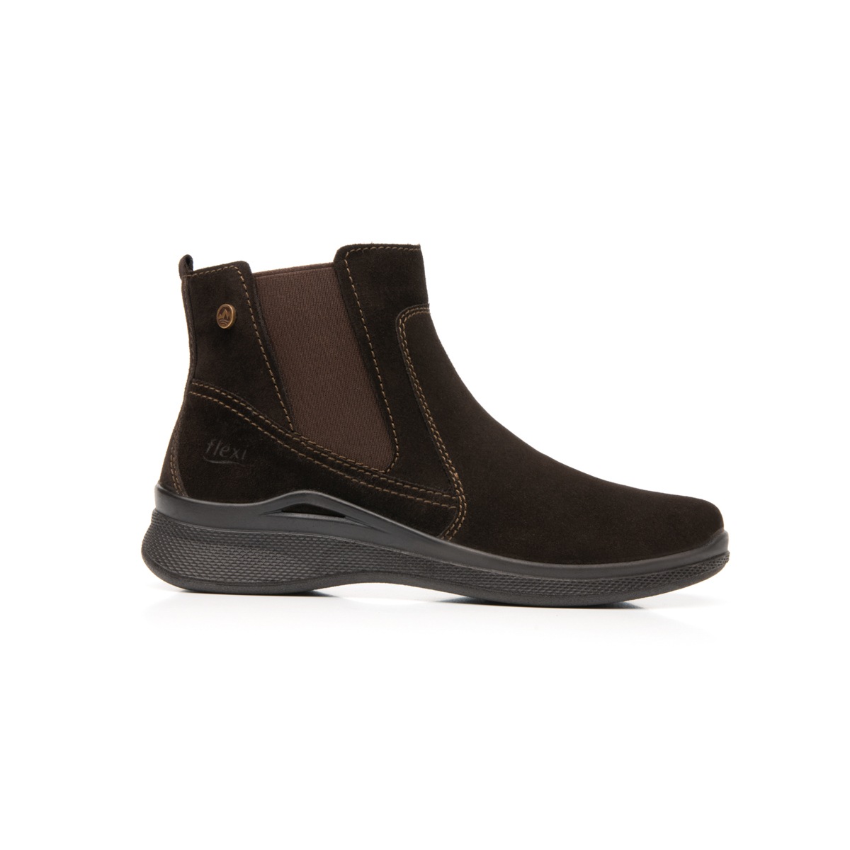Botín Con Elástico Flexi Country para Mujer con Sistema Walking Soft Estilo 37513 Café