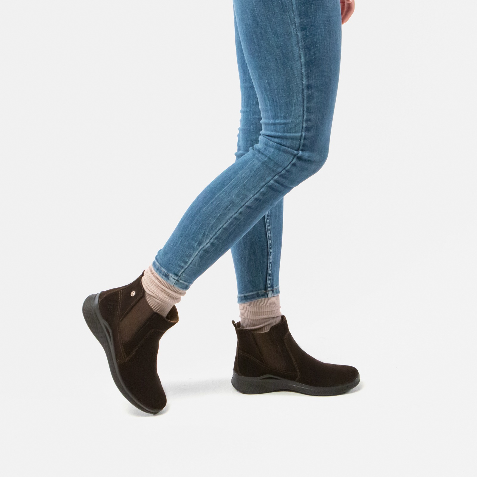 Botín Con Elástico Flexi Country para Mujer con Sistema Walking Soft Estilo 37513 Café
