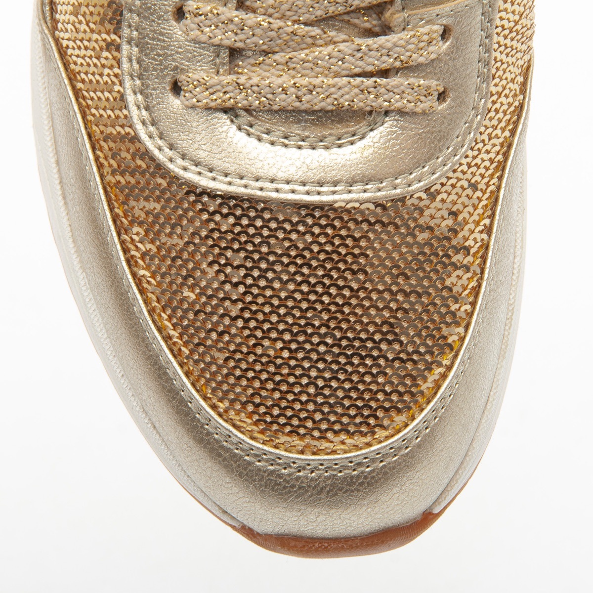 Sneaker Urbano Flexi Con Lentejuelas De Alto Brillo Para Mujer - Estilo 37704 Oro