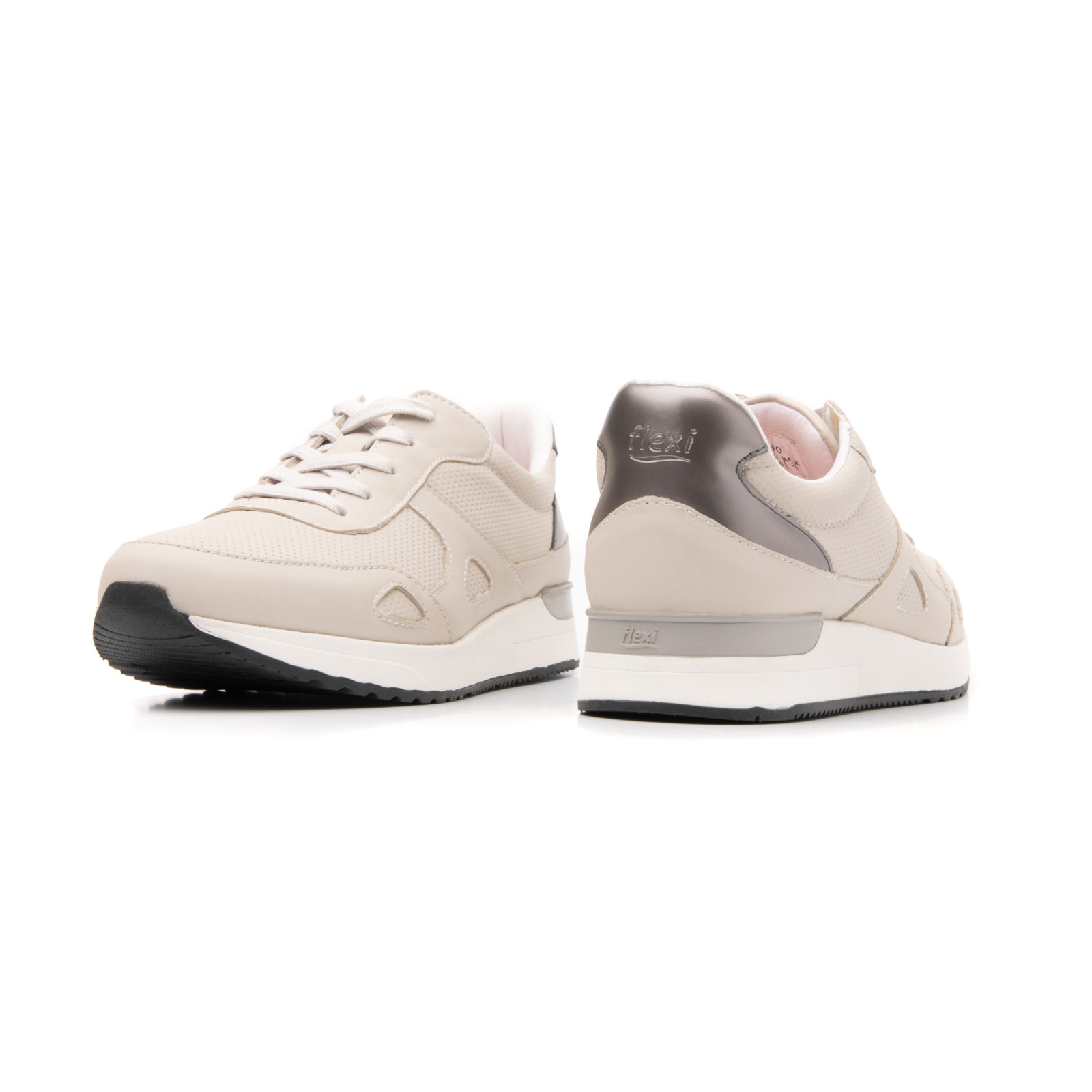 Sneaker Urbano Flexi Con Combinación De Texturas Para Mujer - Estilo 37710 Hueso