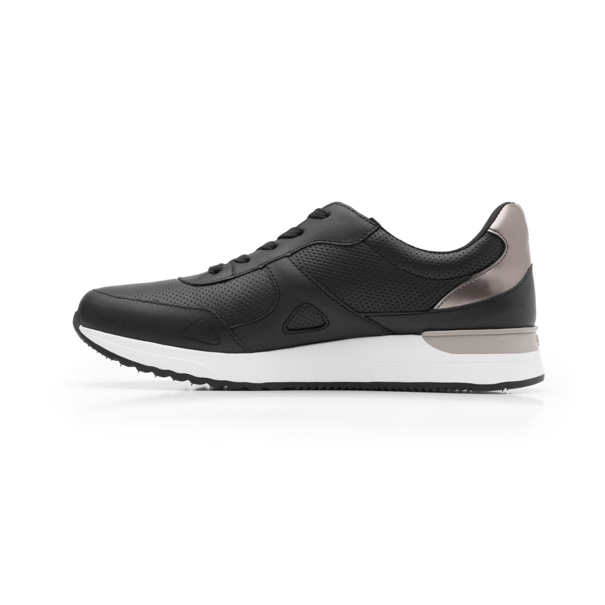Sneaker Urbano Flexi Con Combinación De Texturas Para Mujer - Estilo 37710 Negro