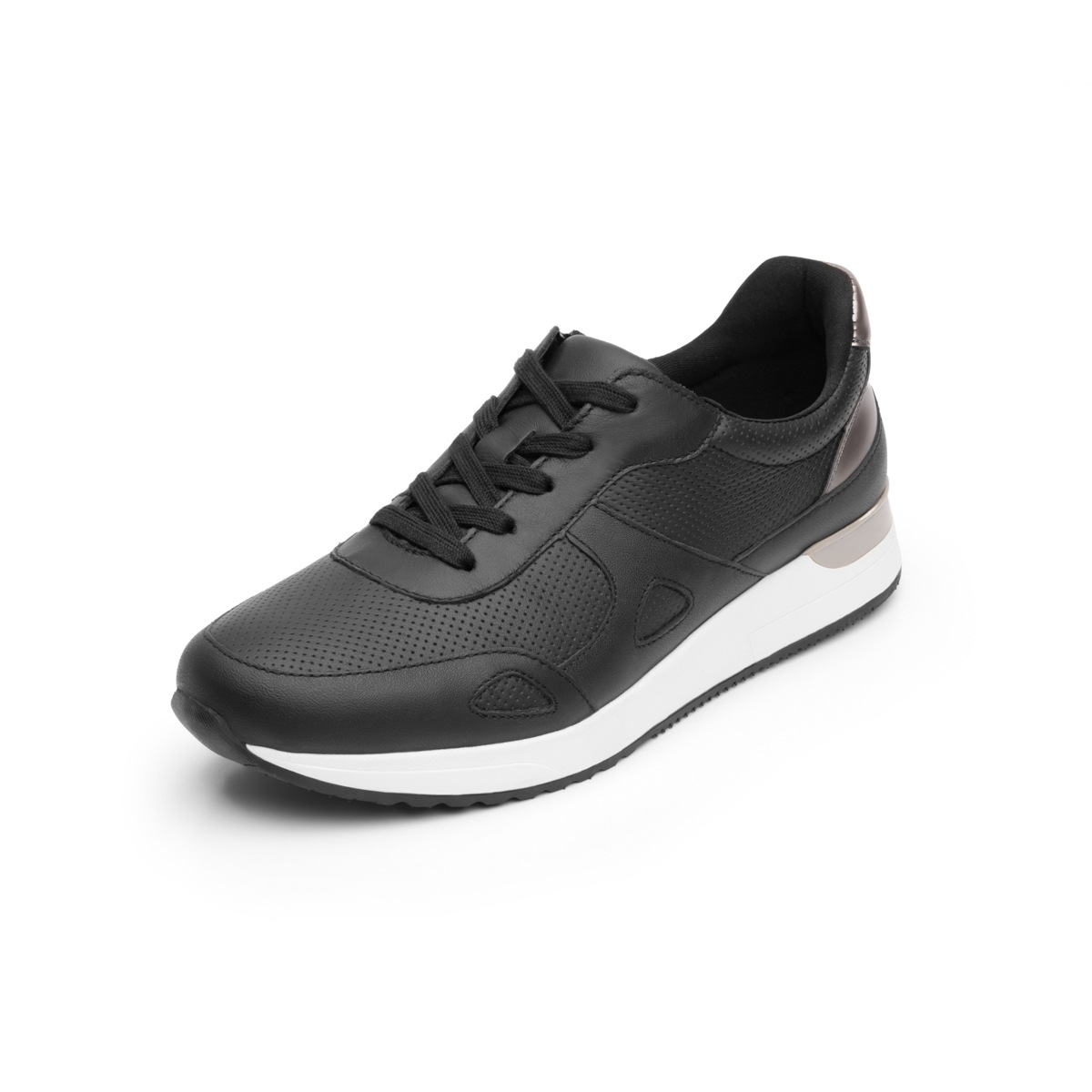 Sneaker Urbano Flexi Con Combinación De Texturas Para Mujer - Estilo 37710 Negro