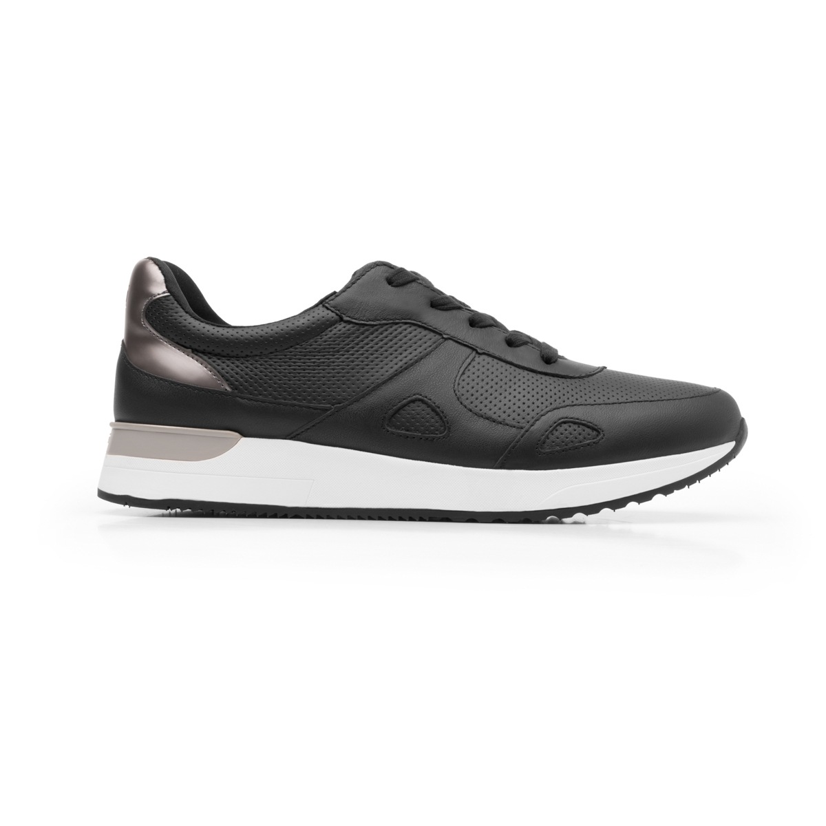 Sneaker Urbano Flexi Con Combinación De Texturas Para Mujer - Estilo 37710 Negro