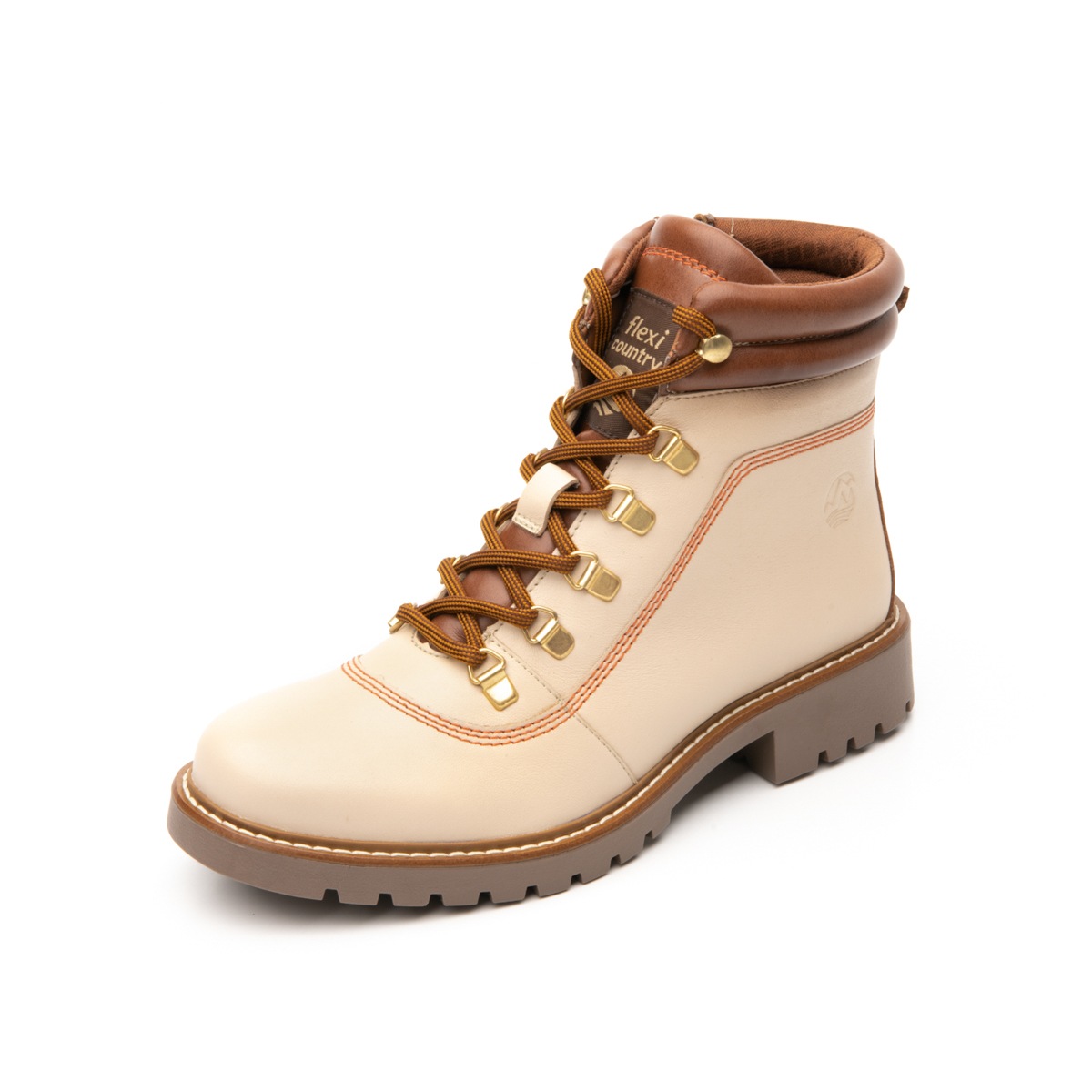 Bota Corta Outdoor Flexi Country para Mujer con Agujetas Estilo 37811 Beige