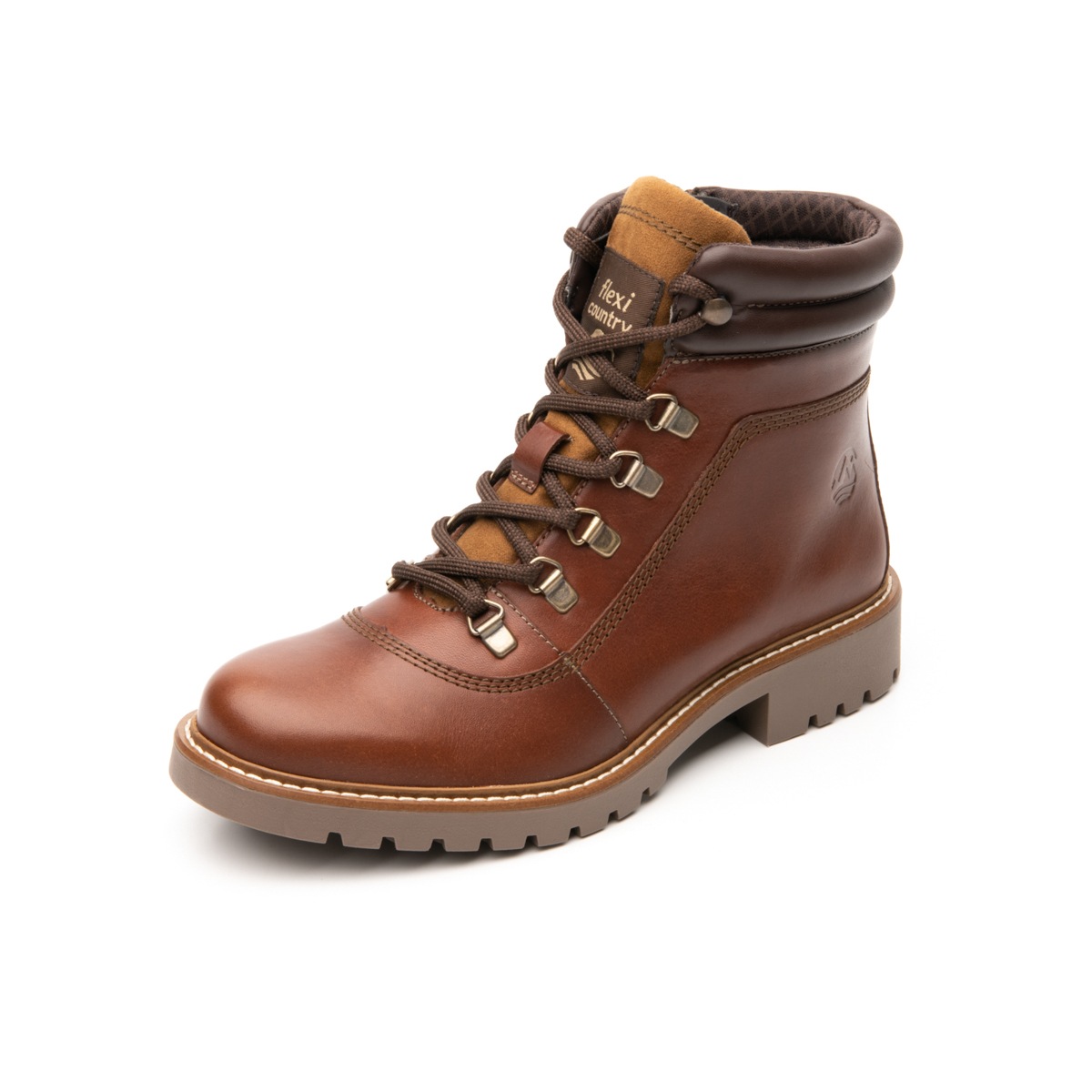 Bota Corta Outdoor Flexi Country para Mujer con Agujetas Estilo 37811 Whisky
