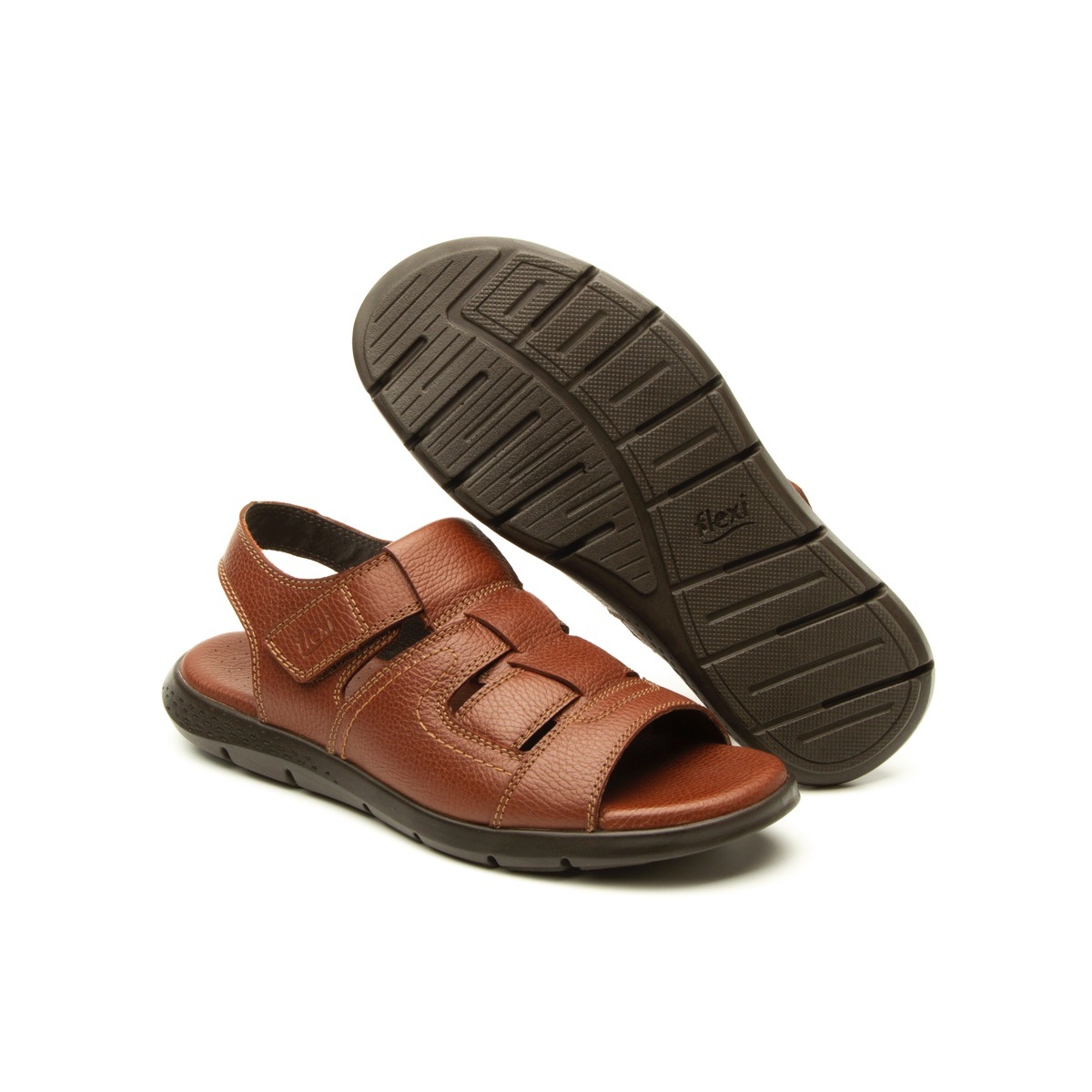 Sandalia De Playa Flexi Con Plantilla Recovery Form Para Hombre - Estilo 400003 Caoba