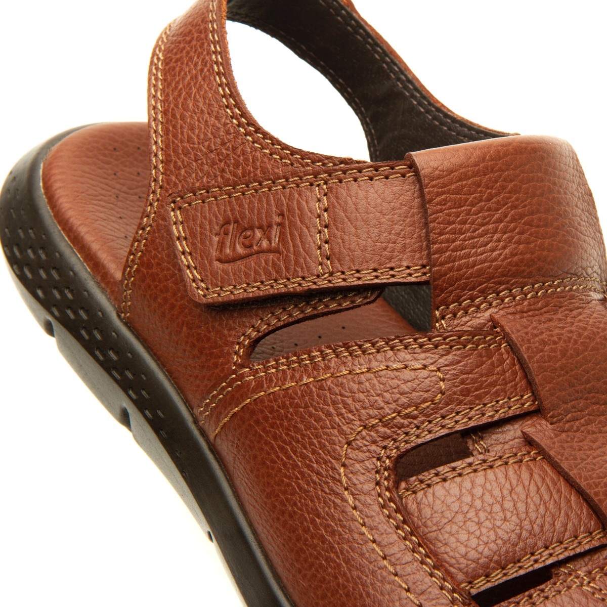 Sandalia De Playa Flexi Con Plantilla Recovery Form Para Hombre - Estilo 400003 Caoba