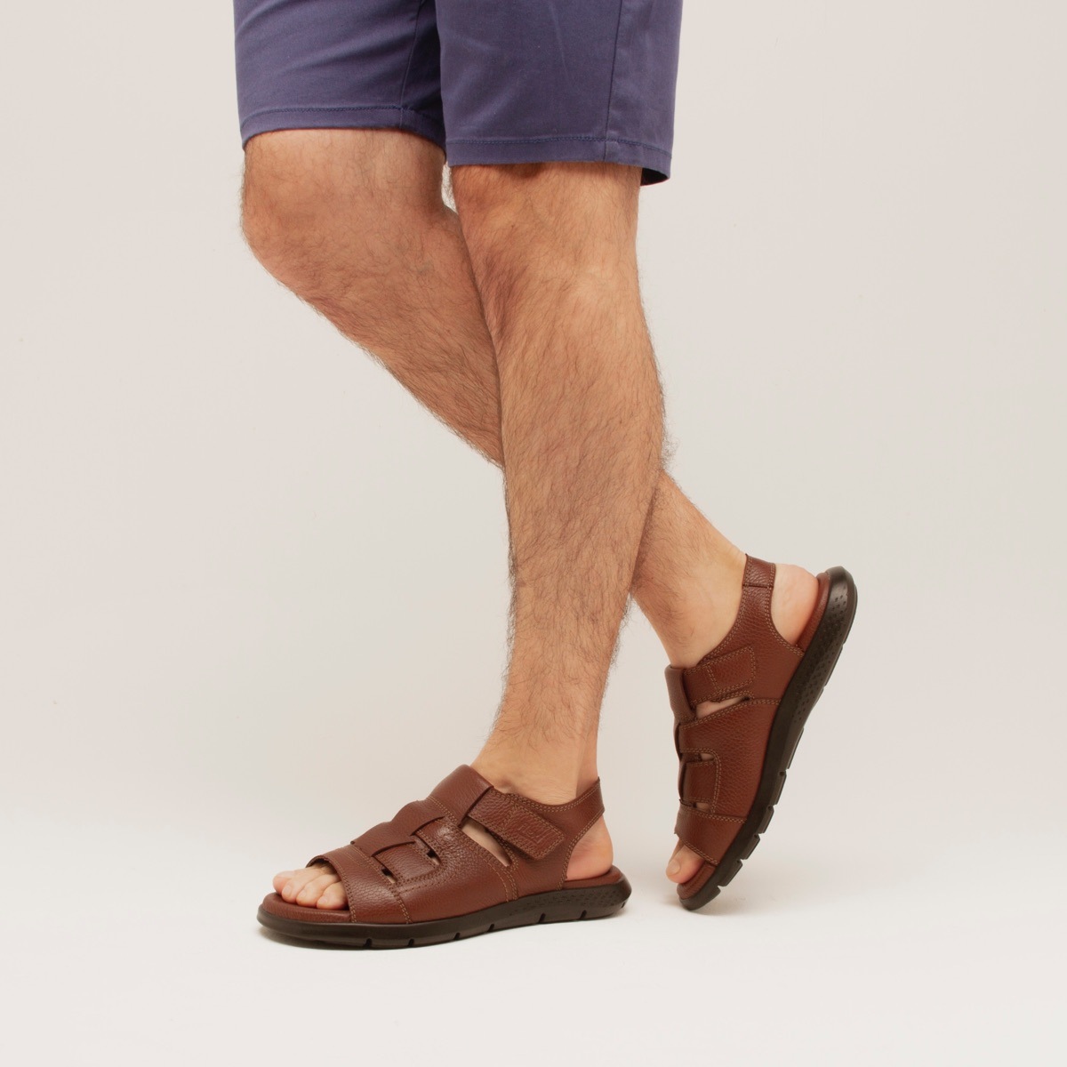 Sandalia De Playa Flexi Con Plantilla Recovery Form Para Hombre - Estilo 400003 Caoba